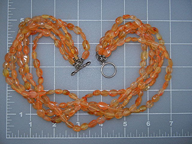 Carnelian Sterling Silver 5 Strand Toggle Clasp