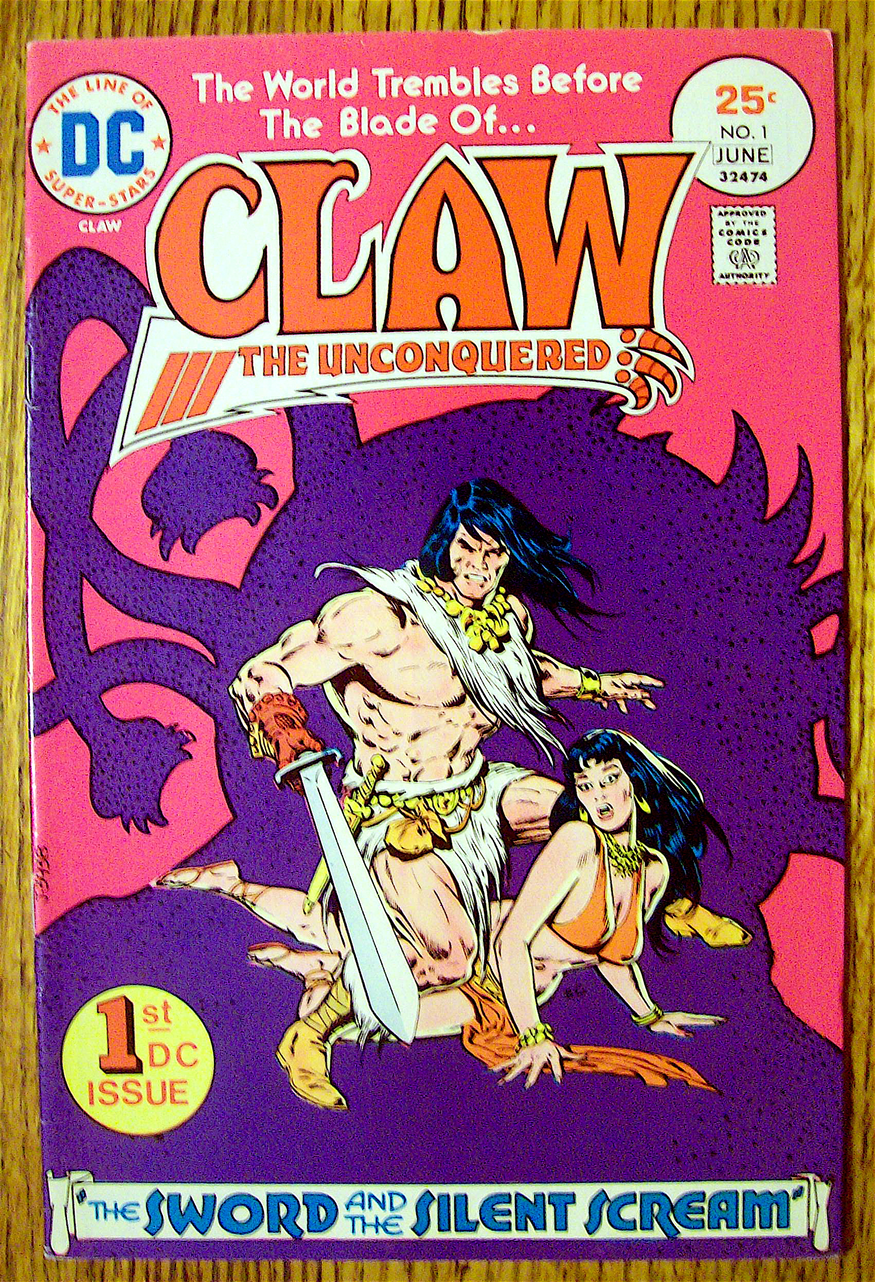Claw The Unconquered Comic #1 June 1975 Sword & Scream