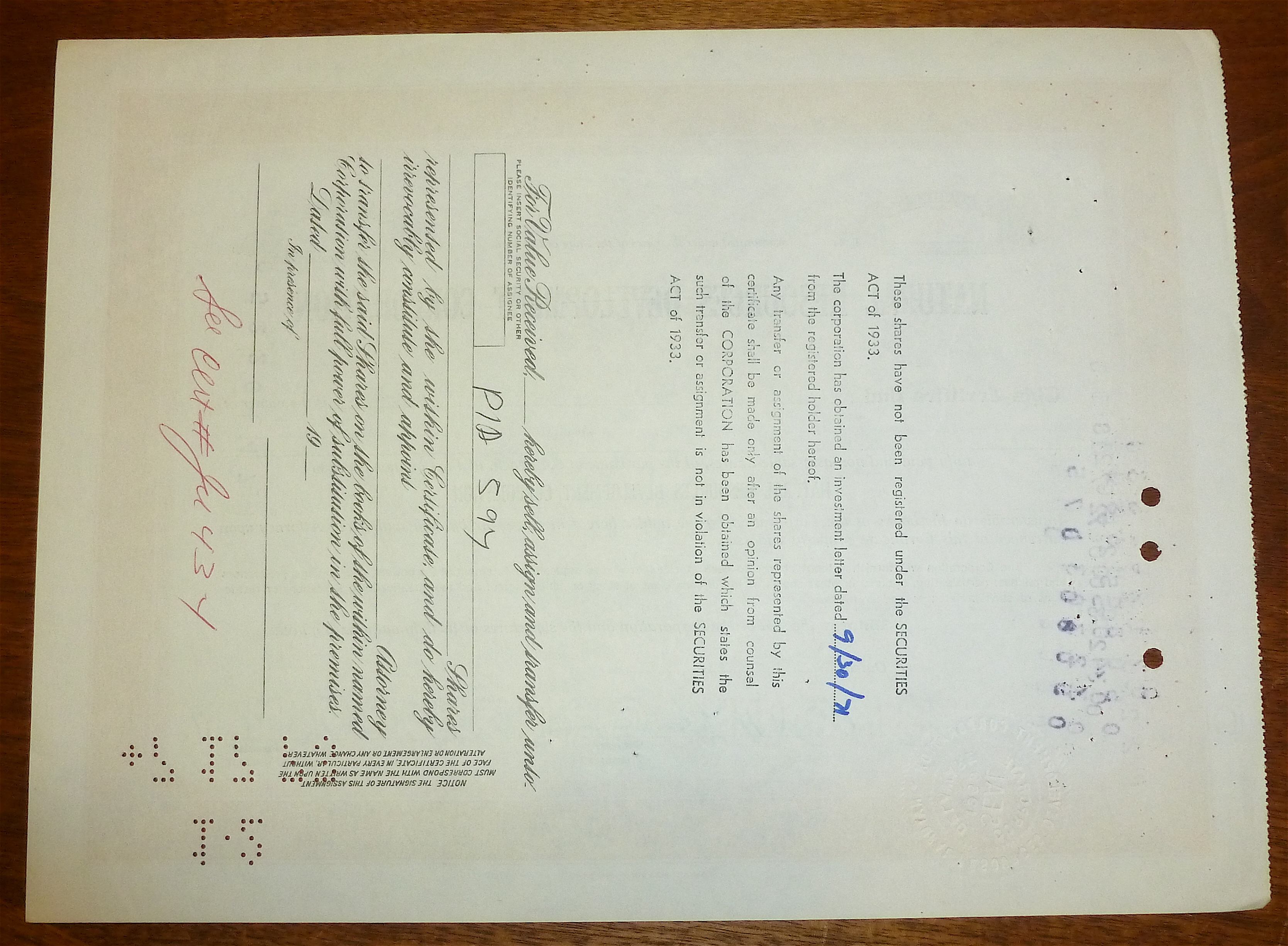 Natural Resources Development Corporation Stock
