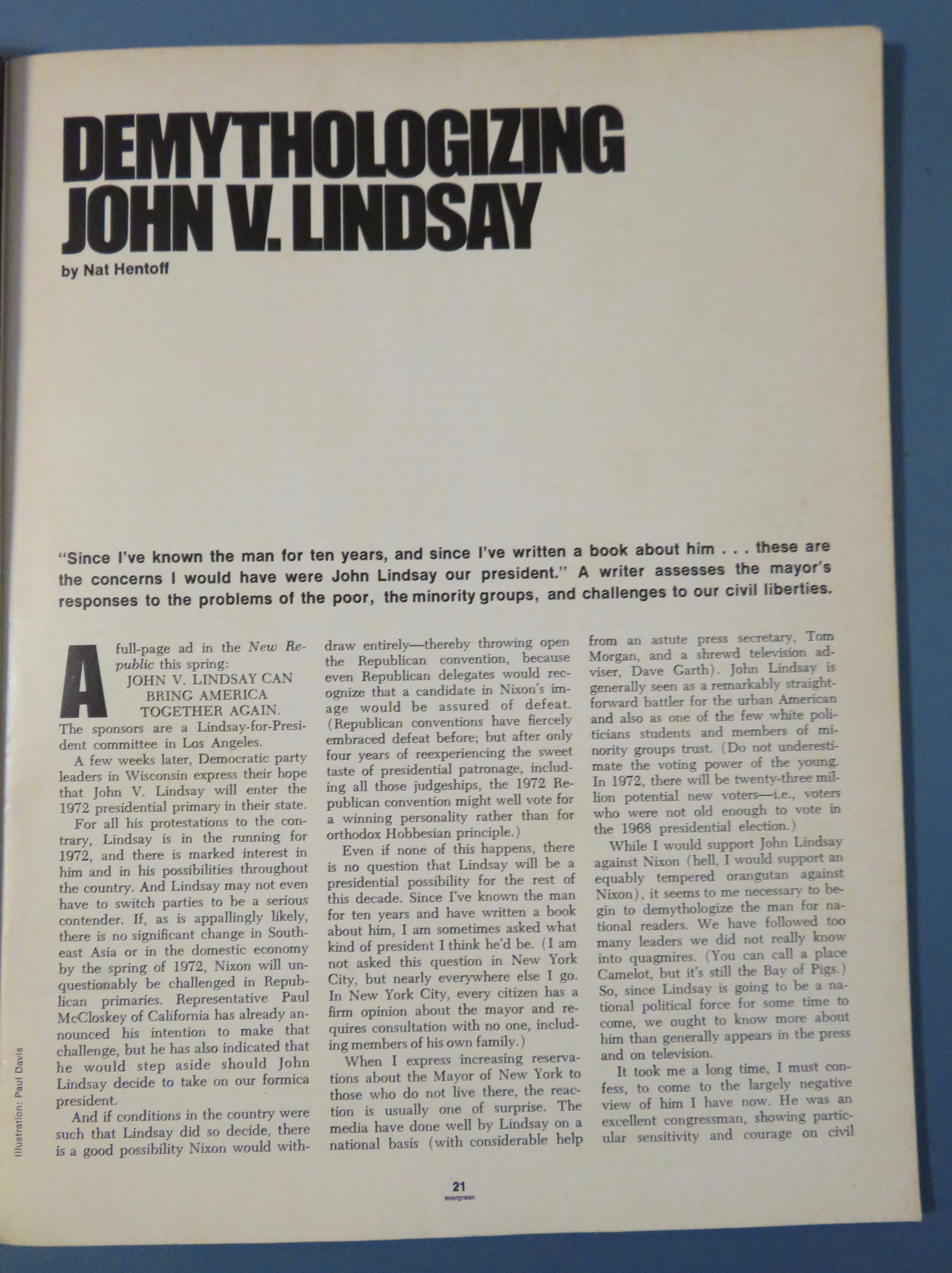 Evergreen Magazine July 1971 Bernadette Devlin