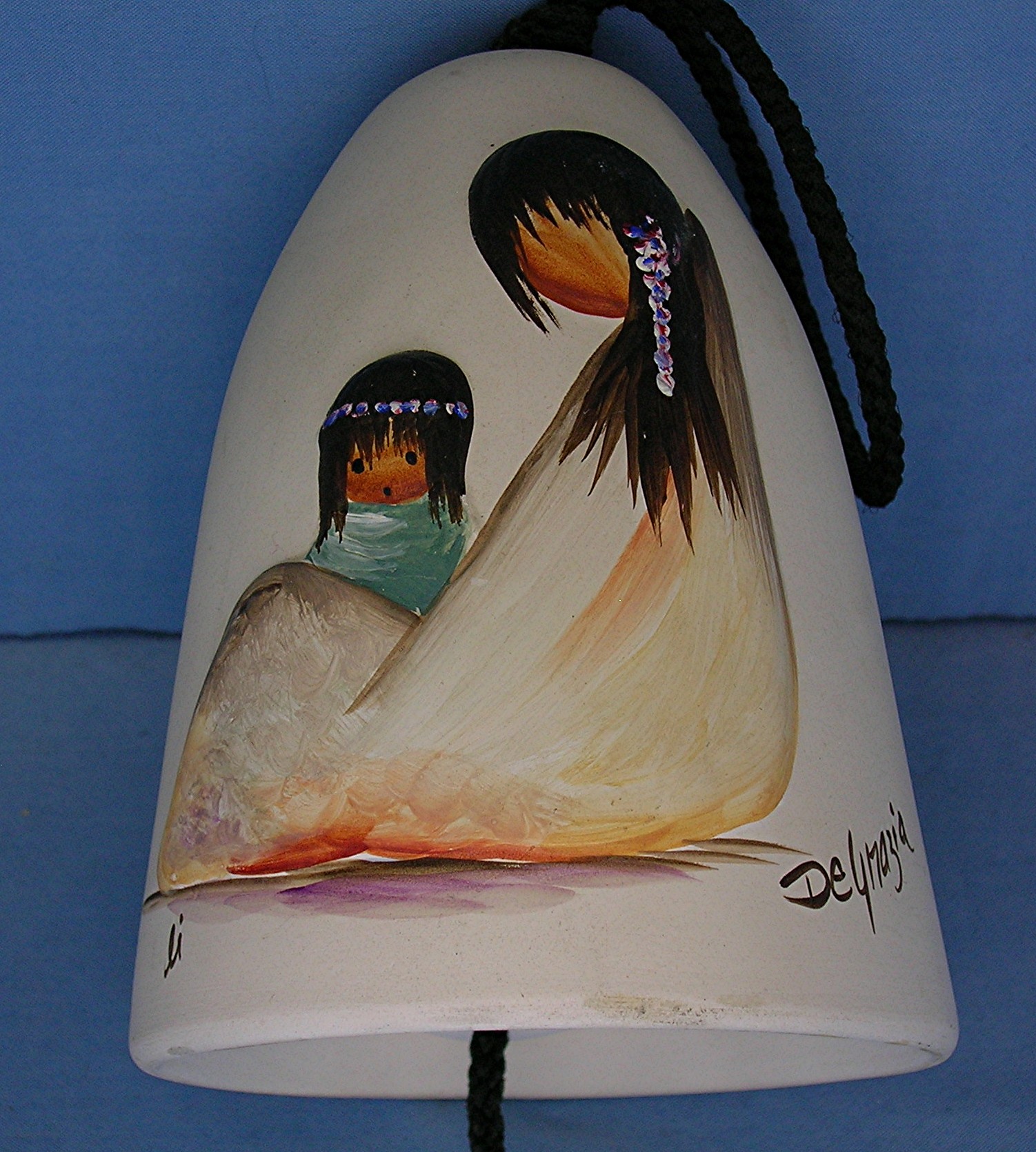 De Grazia Ceramic Wind Bell Navajo Mother Mexico