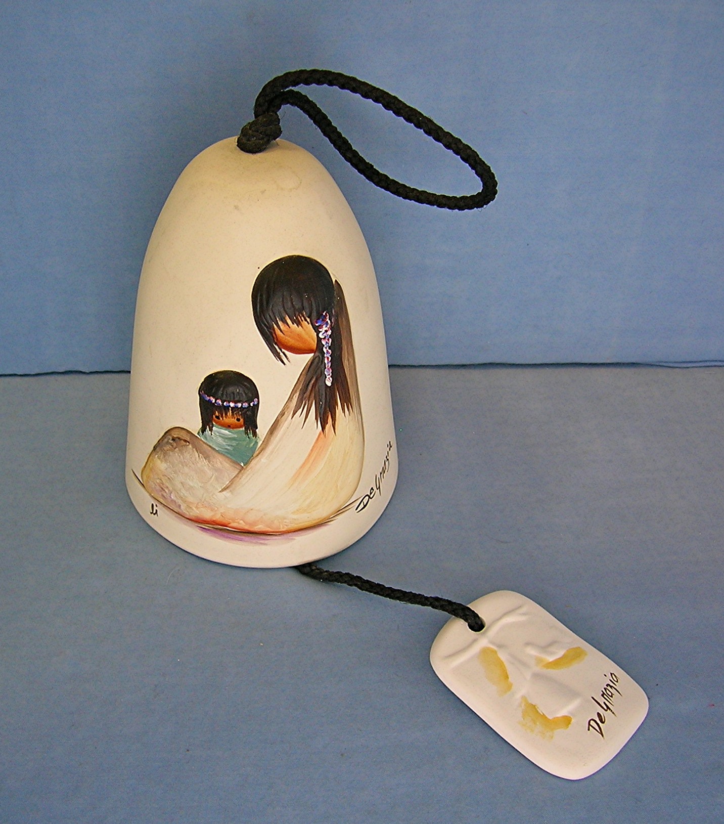 De Grazia Ceramic Wind Bell Navajo Mother Mexico