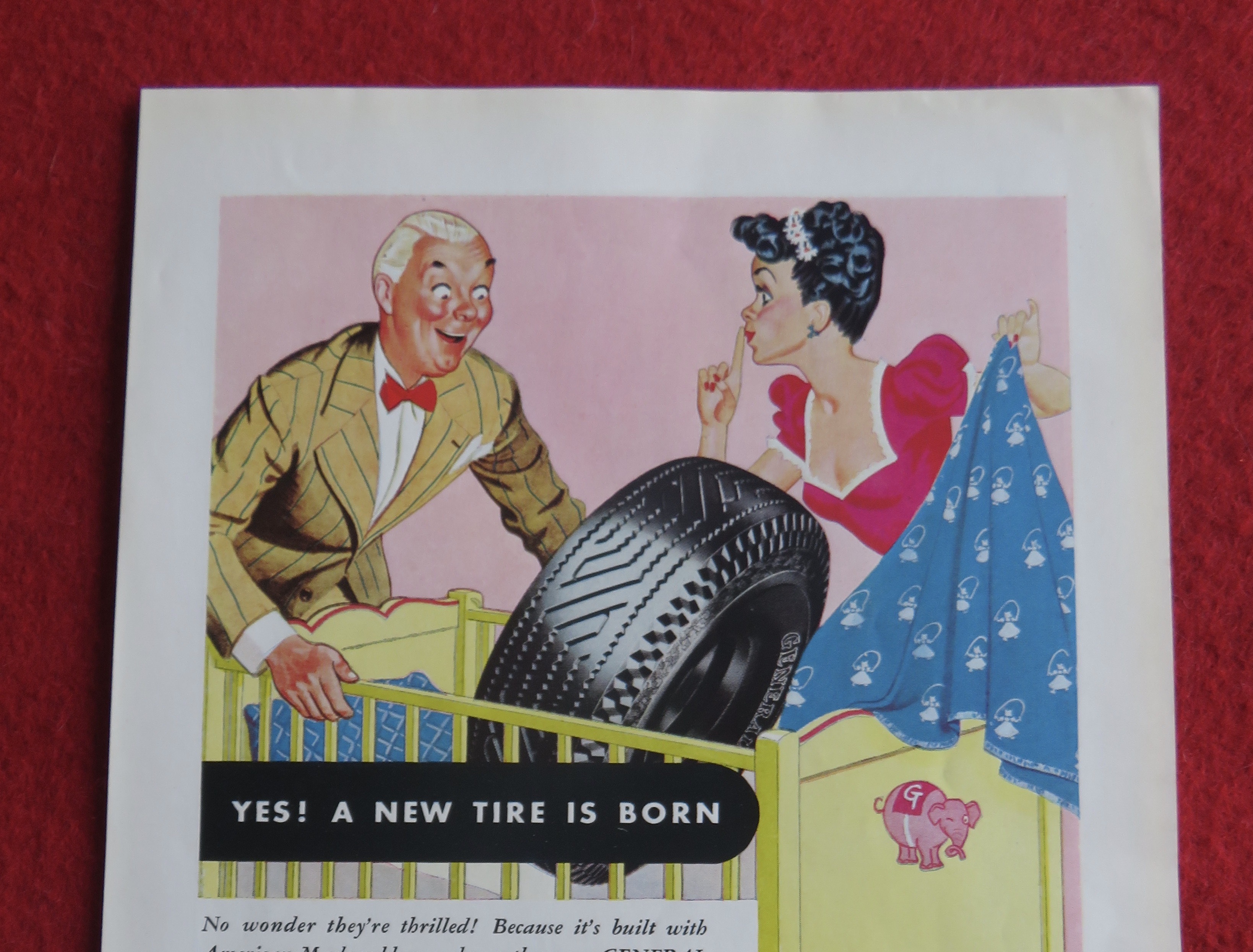 1943 General Tire with Tire In A Baby Crib