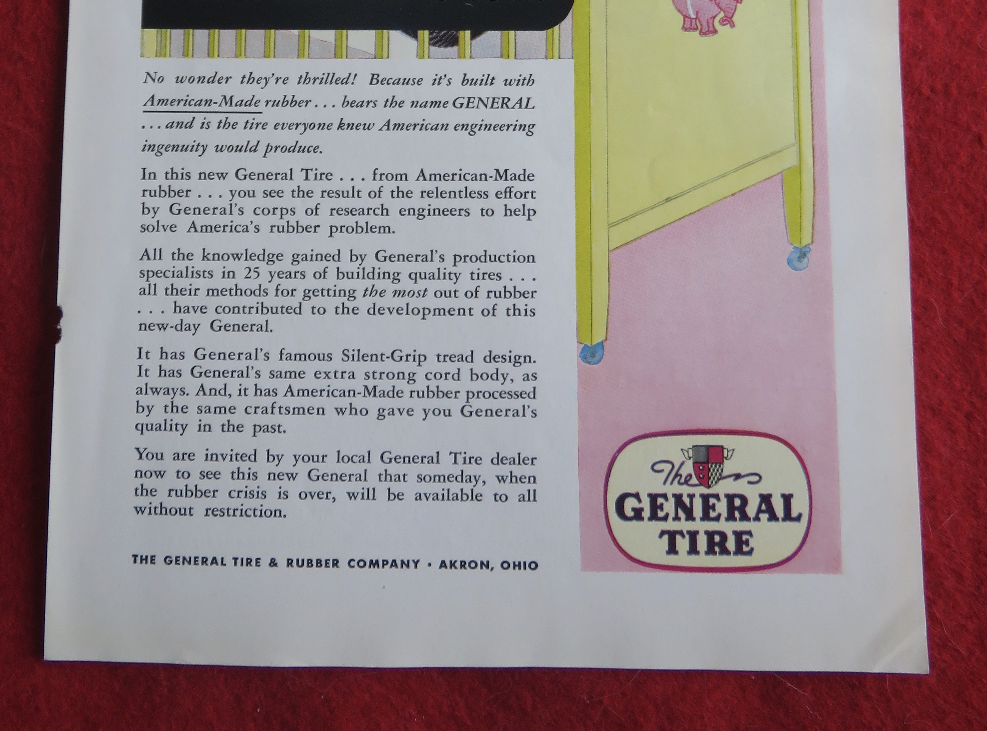 1943 General Tire with Tire In A Baby Crib