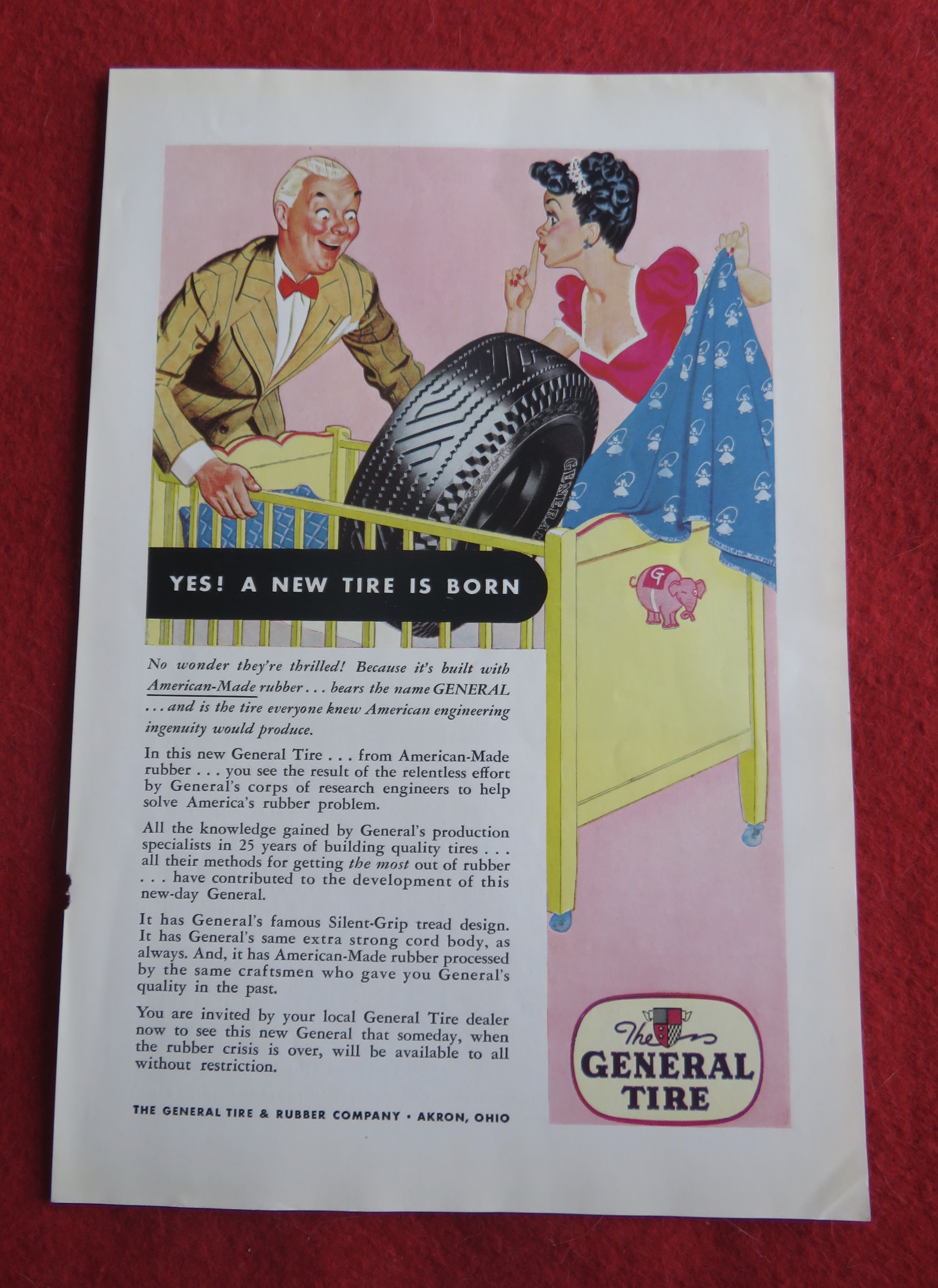 1943 General Tire with Tire In A Baby Crib
