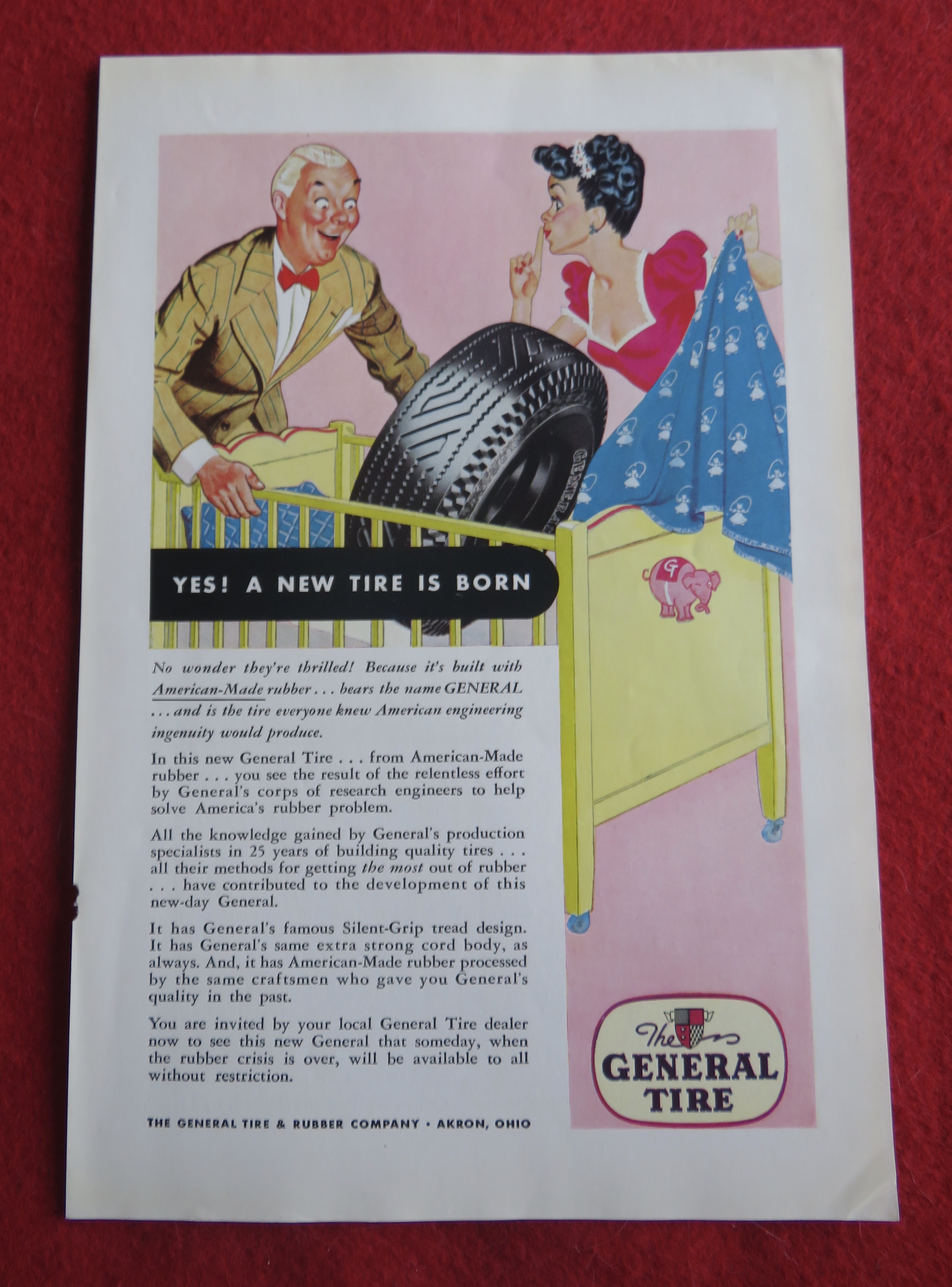 1943 General Tire with Tire In A Baby Crib