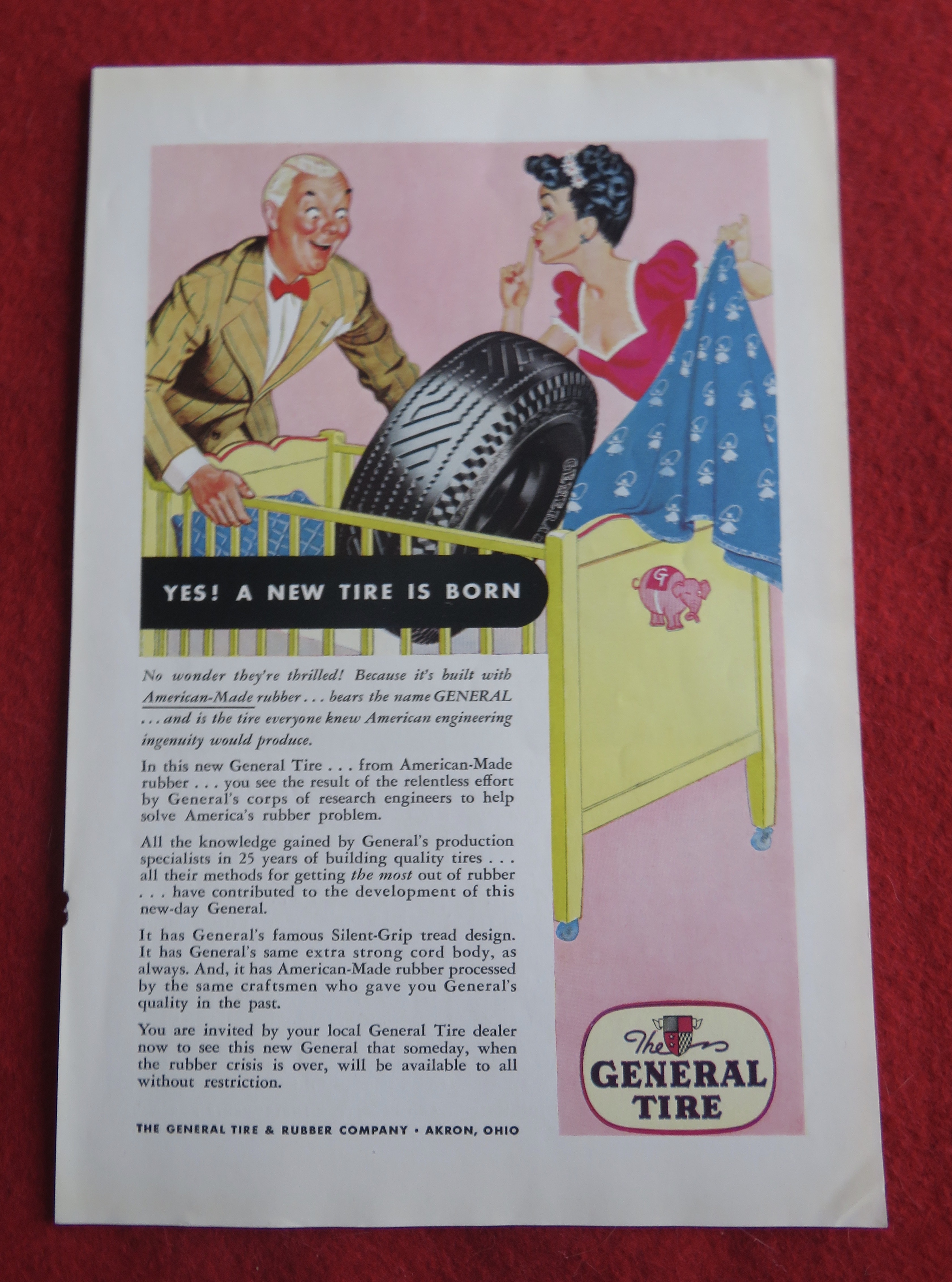 1943 General Tire with Tire In A Baby Crib