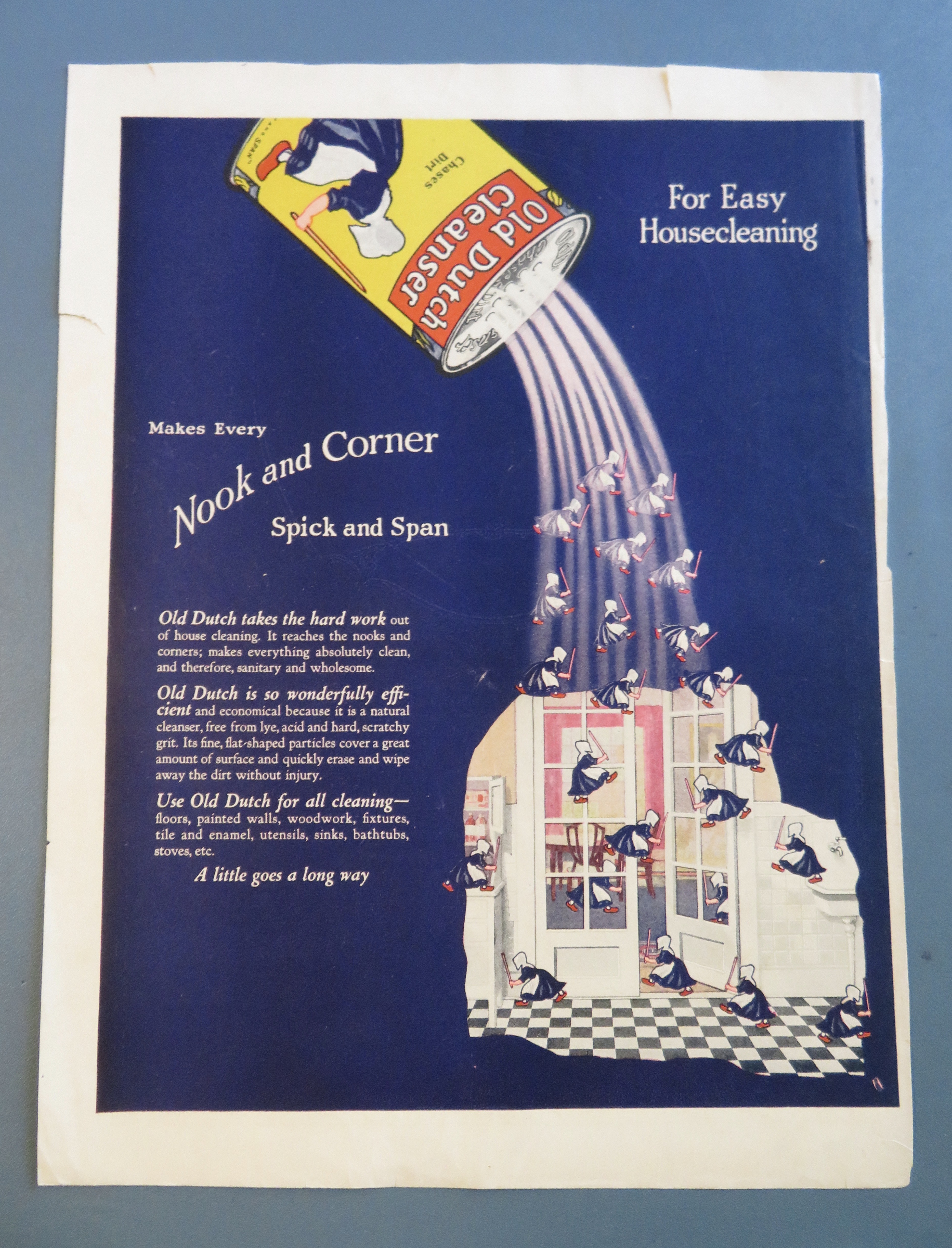 1920 Old Dutch Cleanser with Bunch of Old Maids