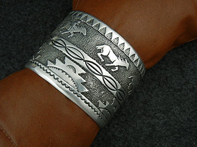 Navajo Tommy Singer Snr Horses Sterling Silver Cuff