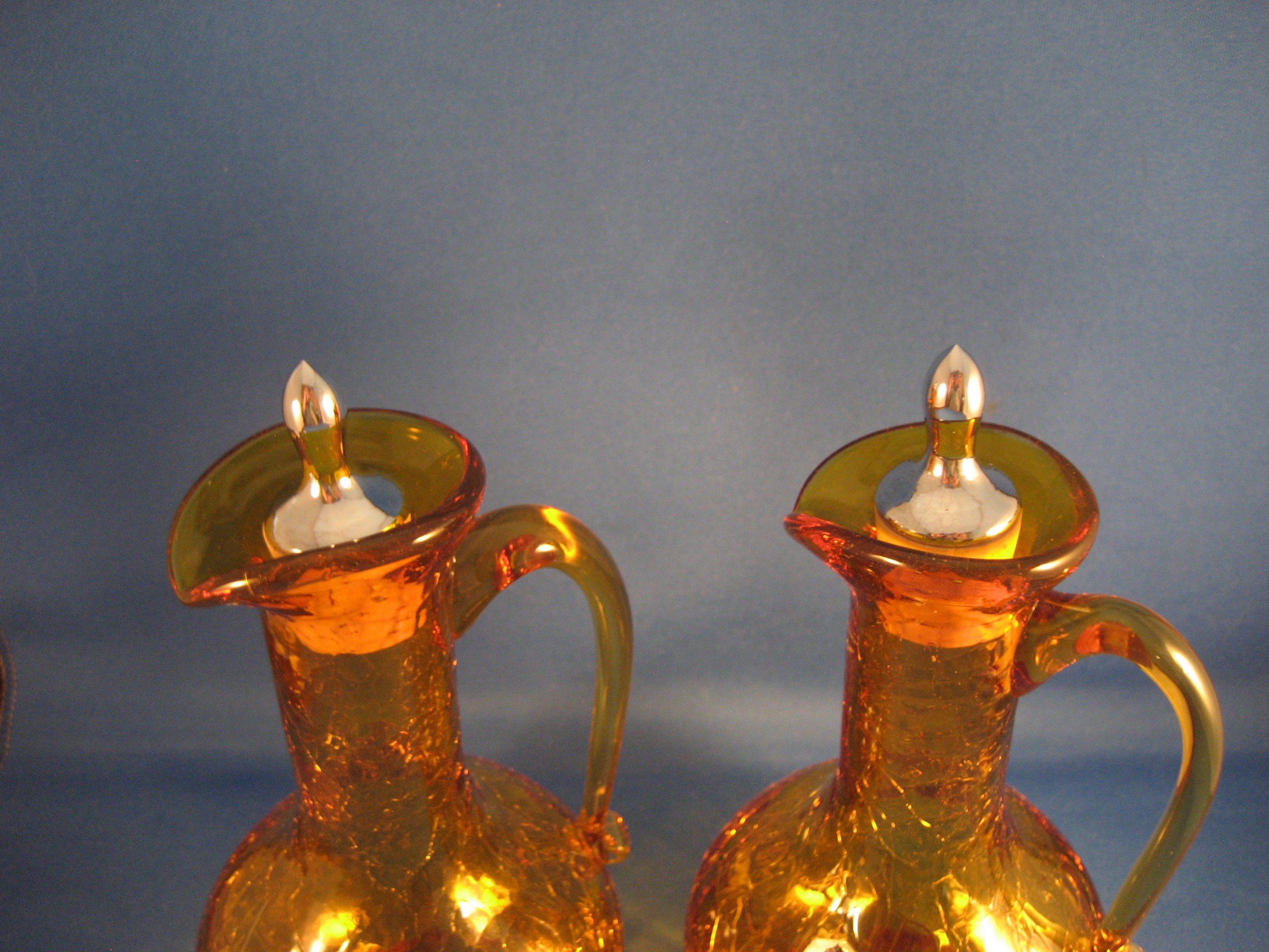 Crackle Glass Cruets from Kanawha