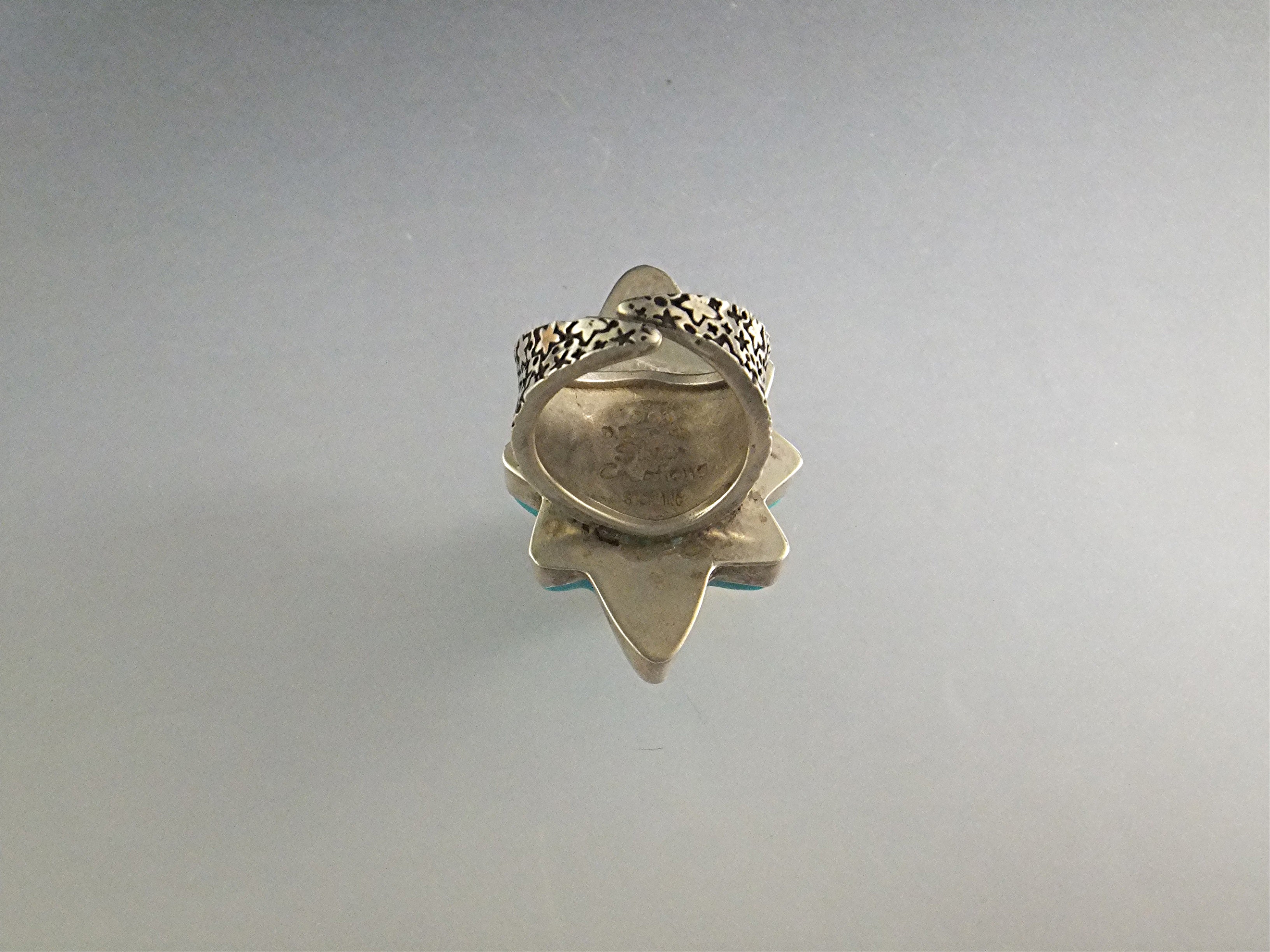 David Troutman Turquoise Pearl Sterling Silver Ring