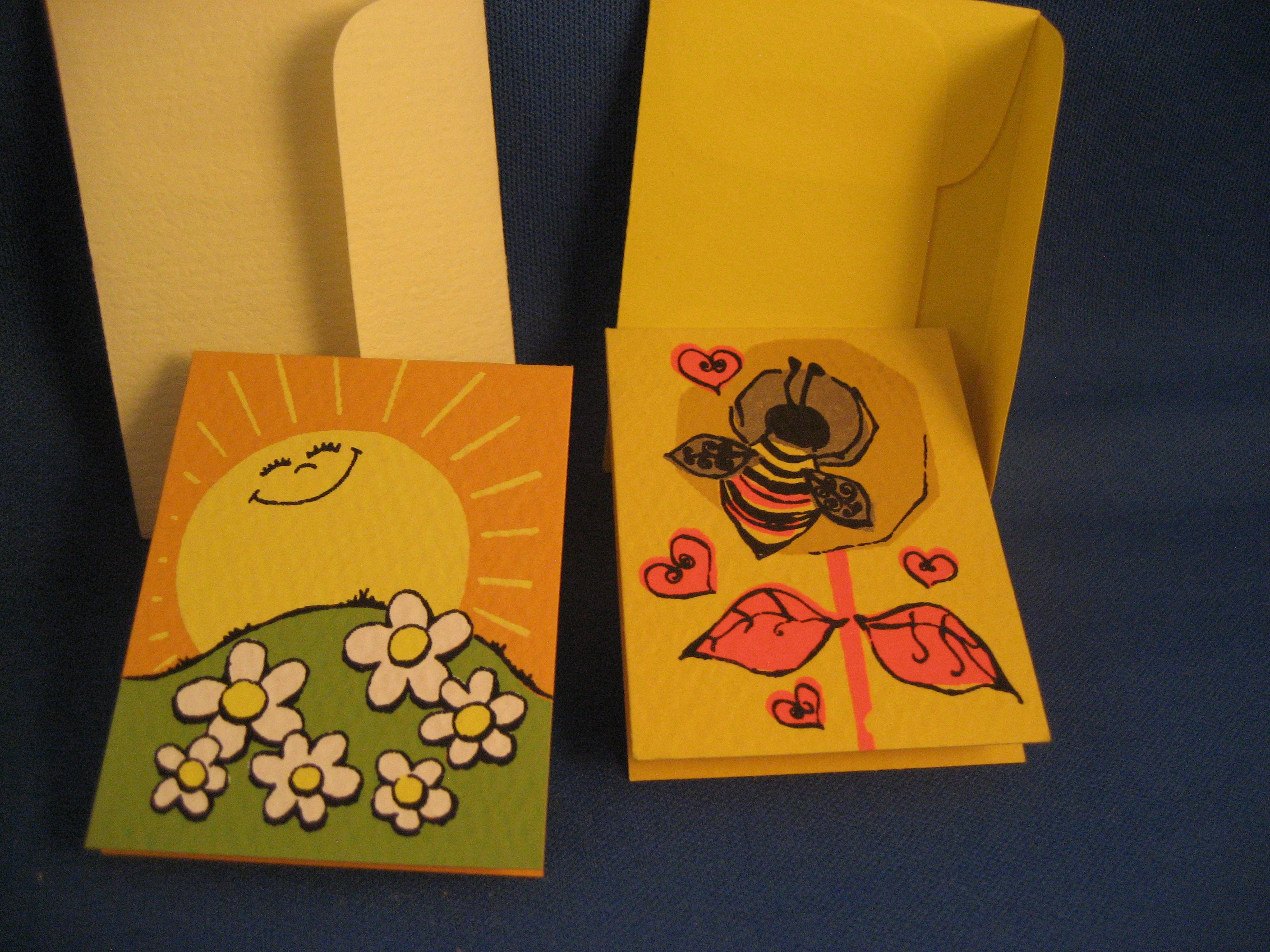 Vintage Silk Screen Miniature Greeting Cards