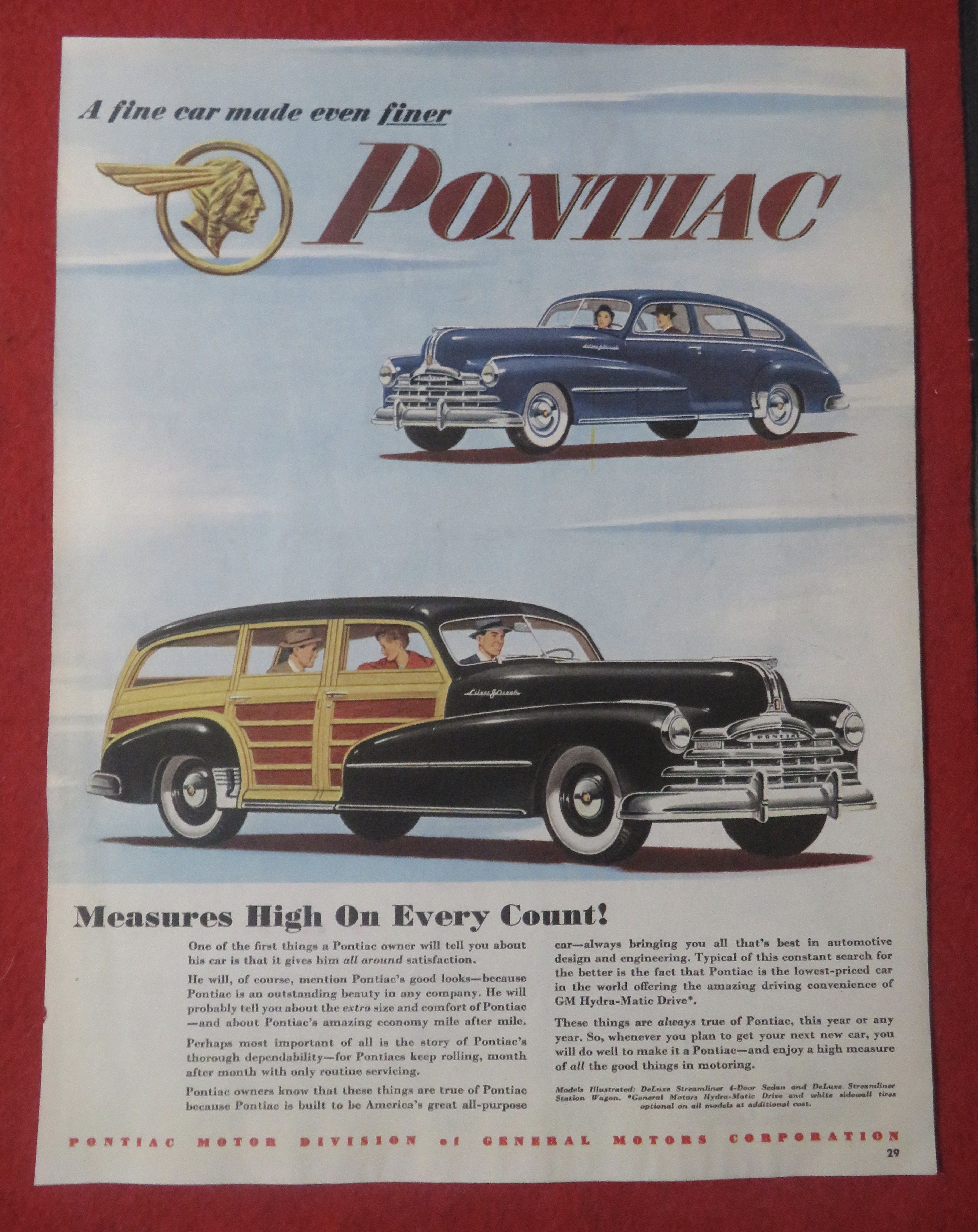 1948 Pontiac Automobile with Car & Wagon