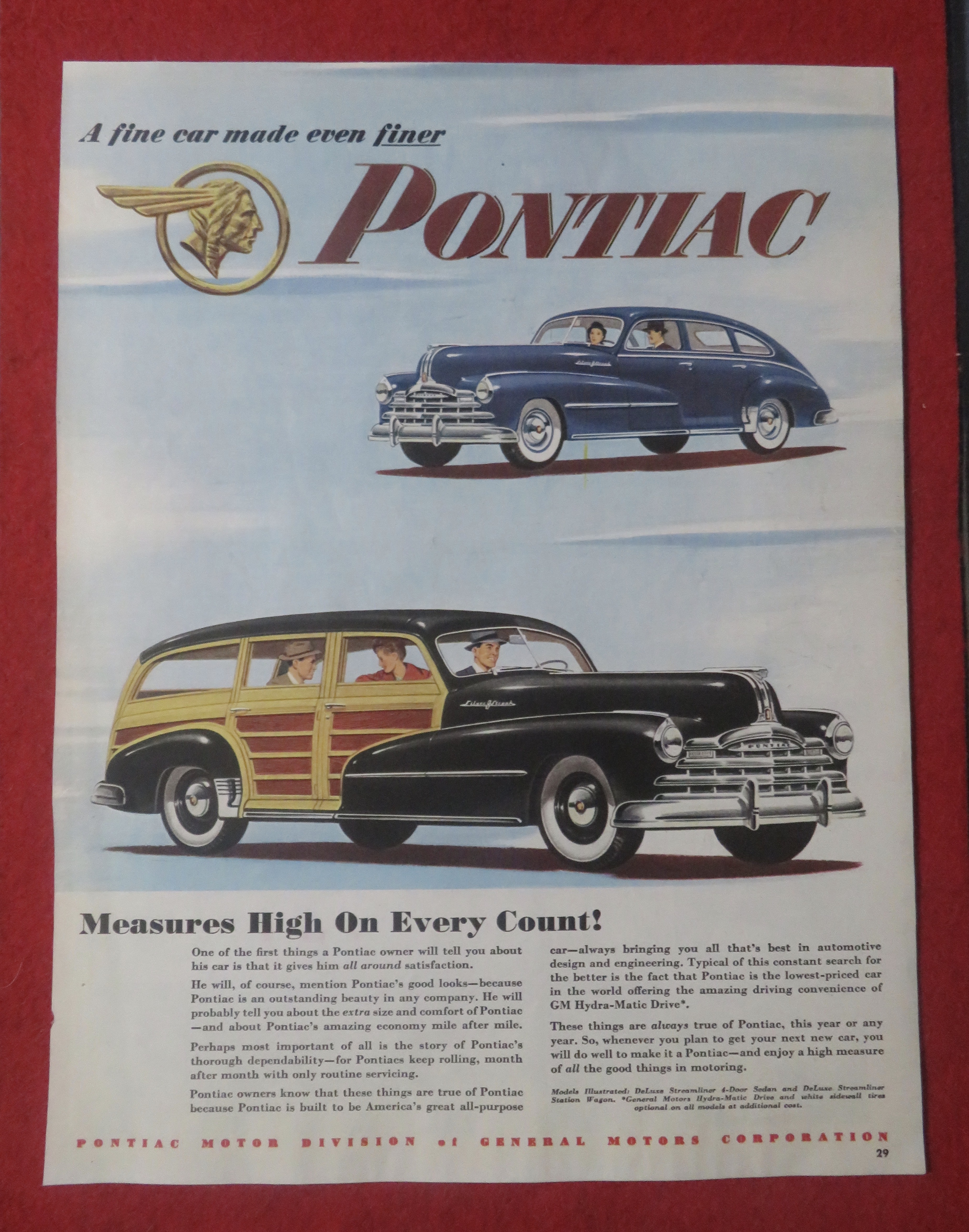 1948 Pontiac Automobile with Car & Wagon