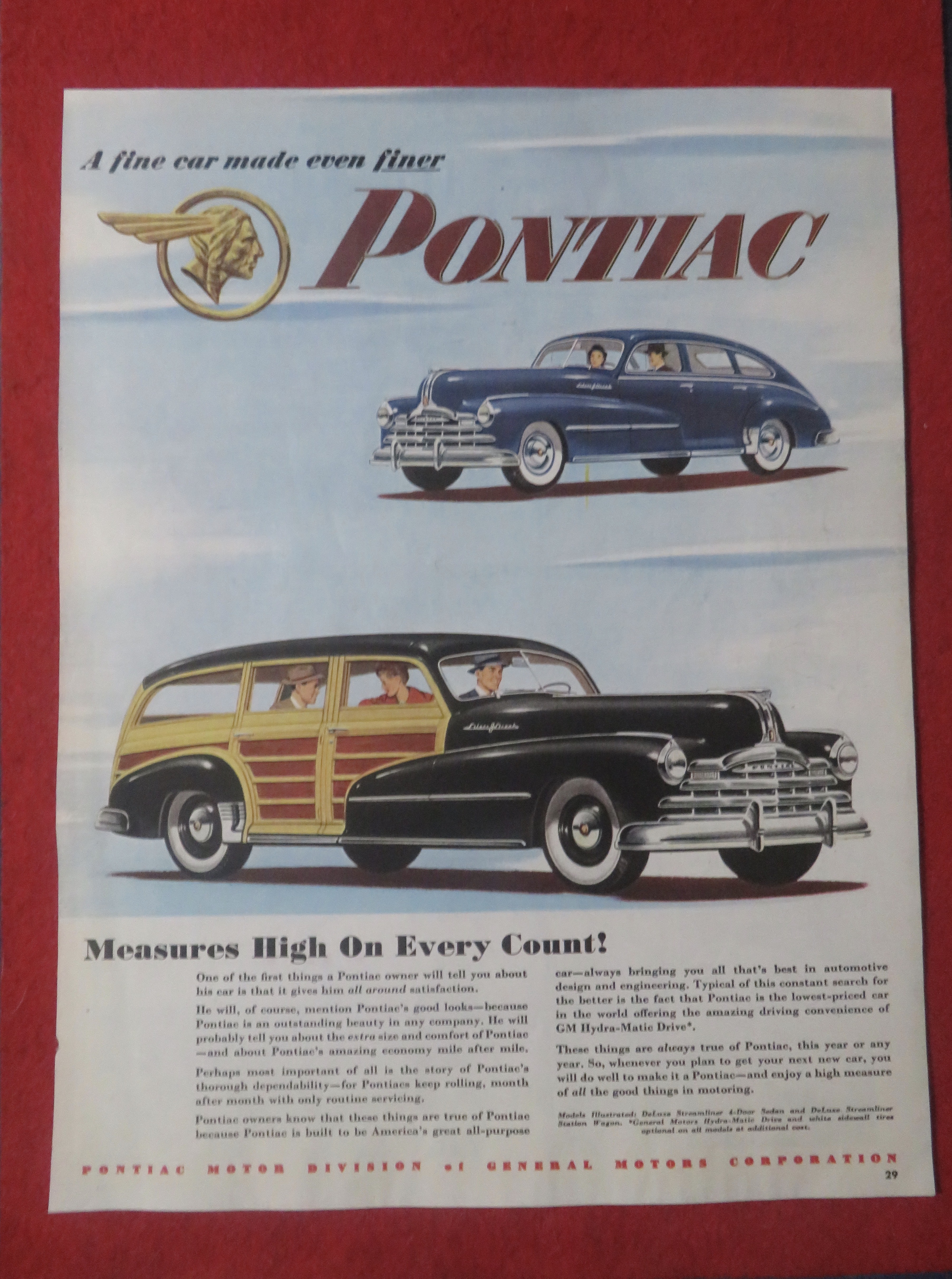 1948 Pontiac Automobile with Car & Wagon