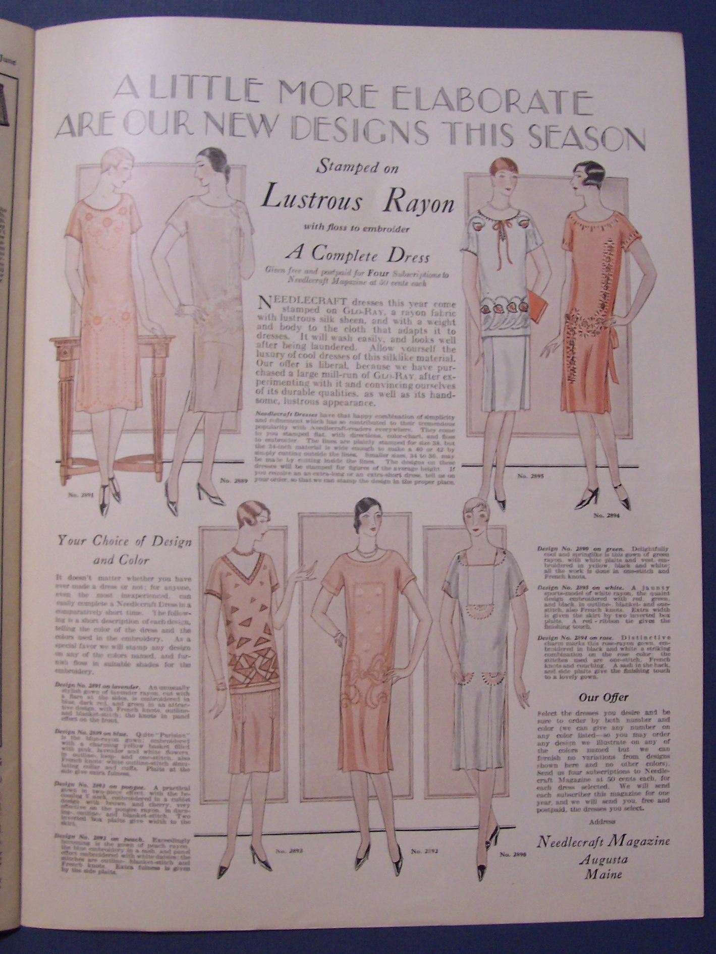 Needlecraft  Magazine w/ Helen Grant Cover - June 1927
