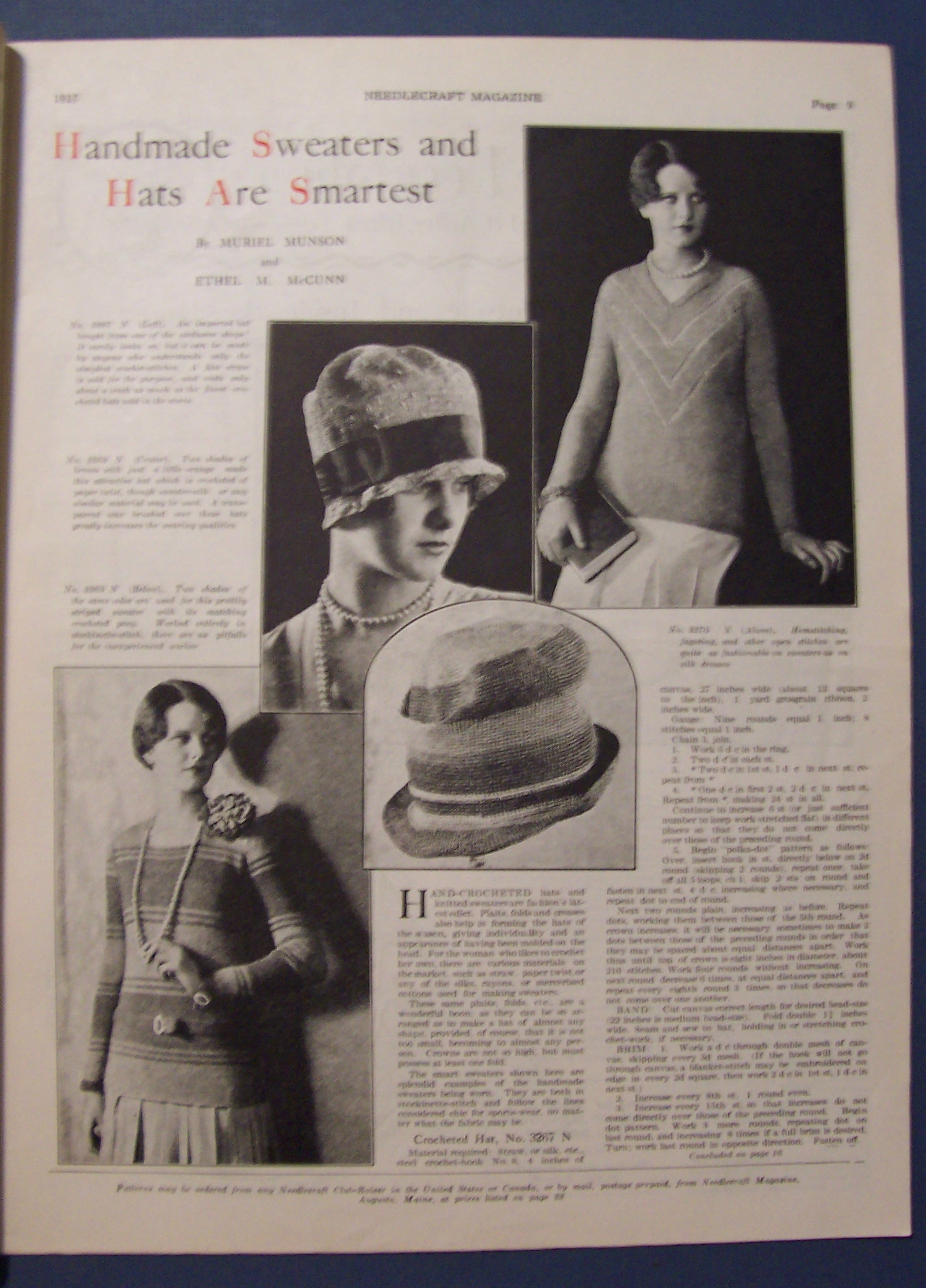 Needlecraft  Magazine w/ Helen Grant Cover - June 1927