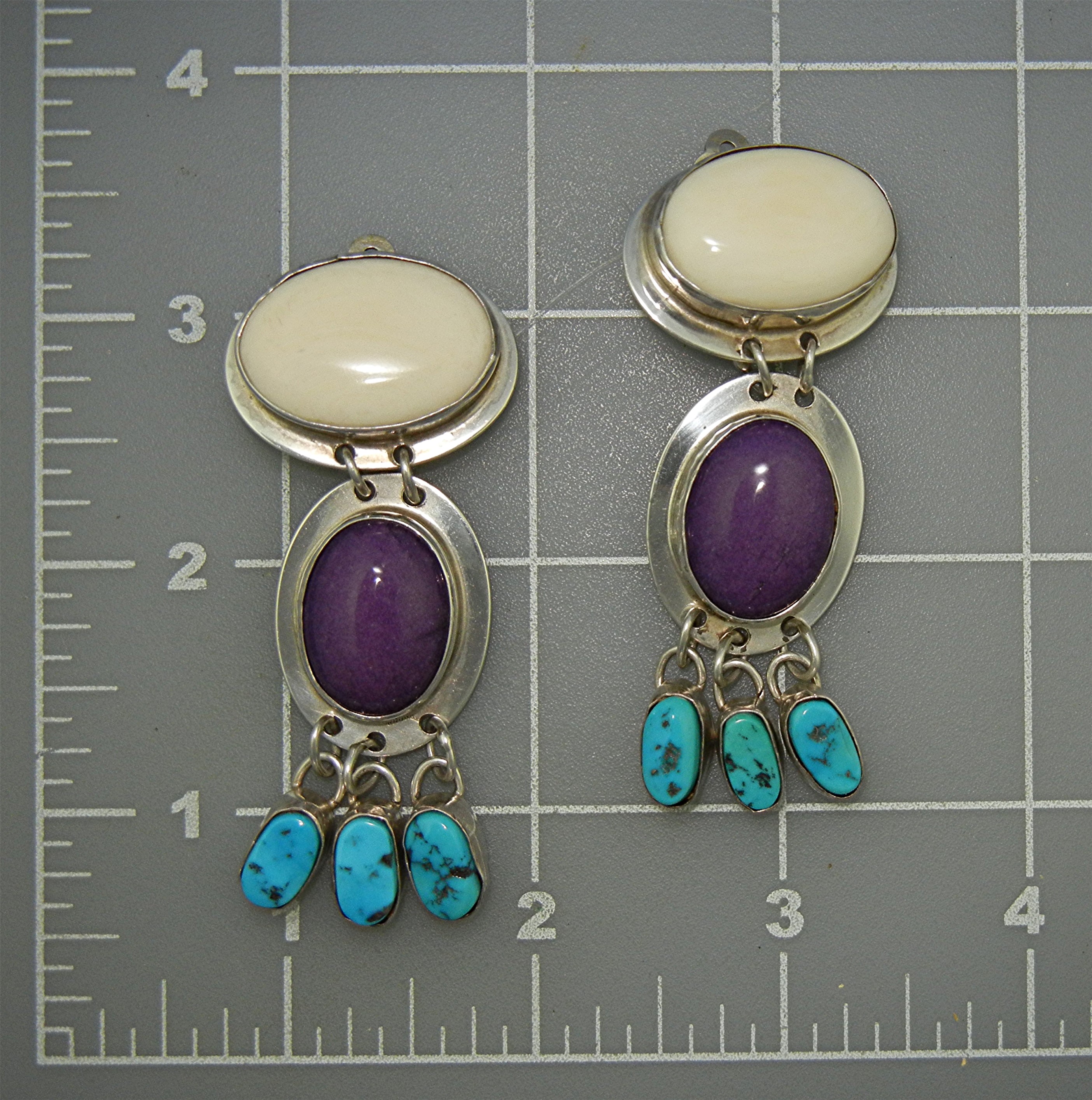Navajo Sterling Silver Sleeping Beauty Clip Artist Earr