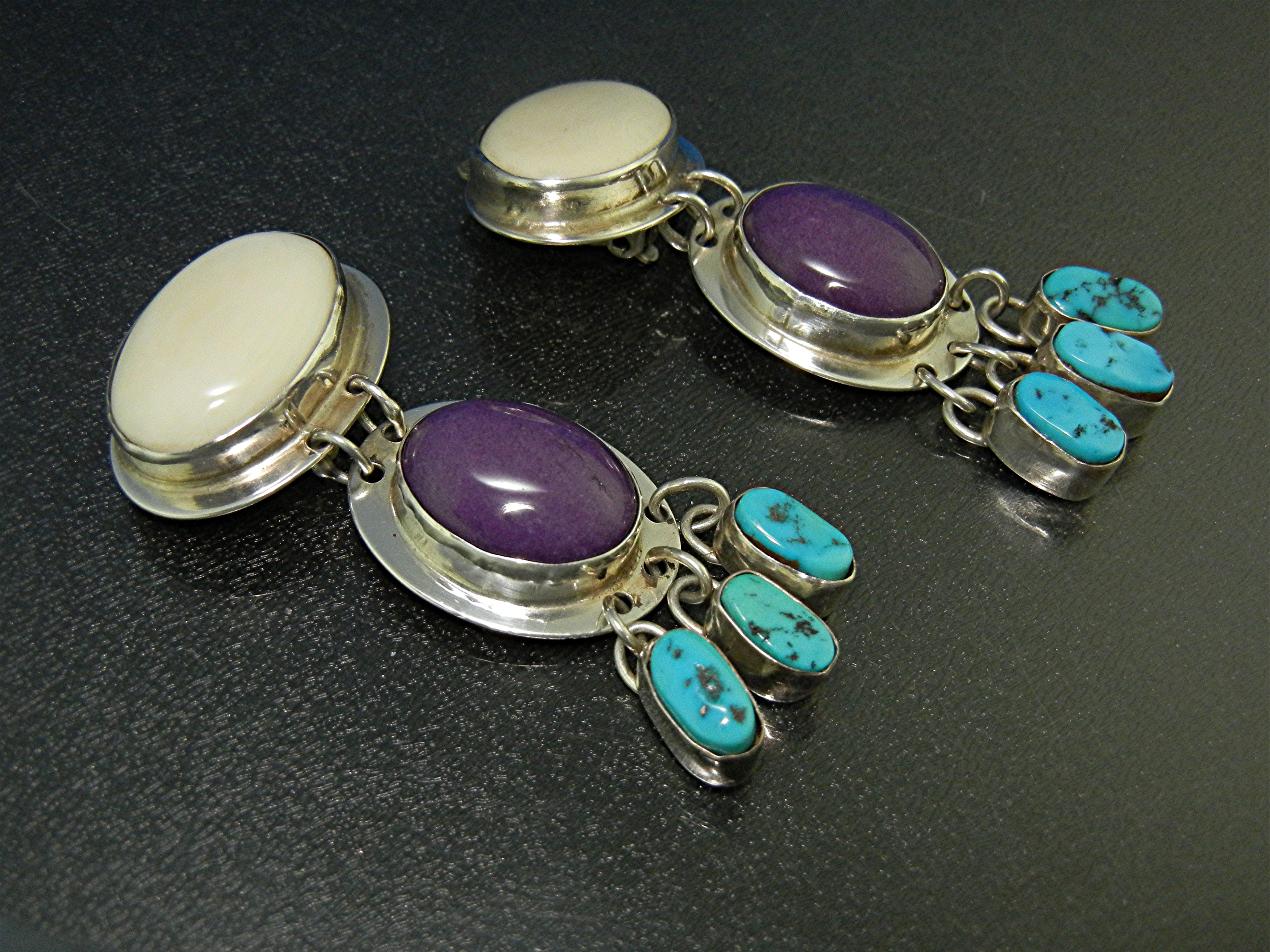 Navajo Sterling Silver Sleeping Beauty Clip Artist Earr