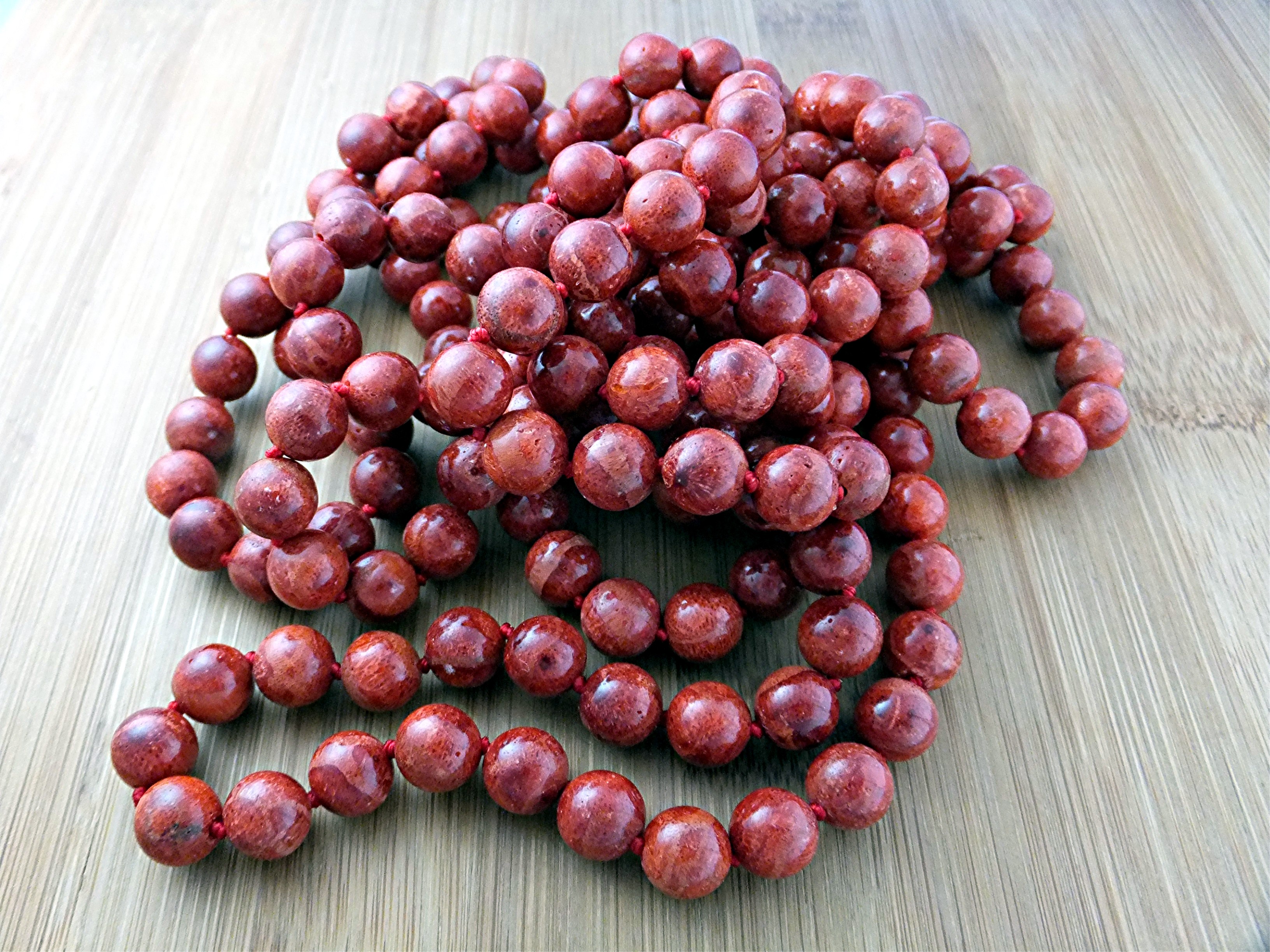 Necklace Apple Coral 77 Inches 8mm