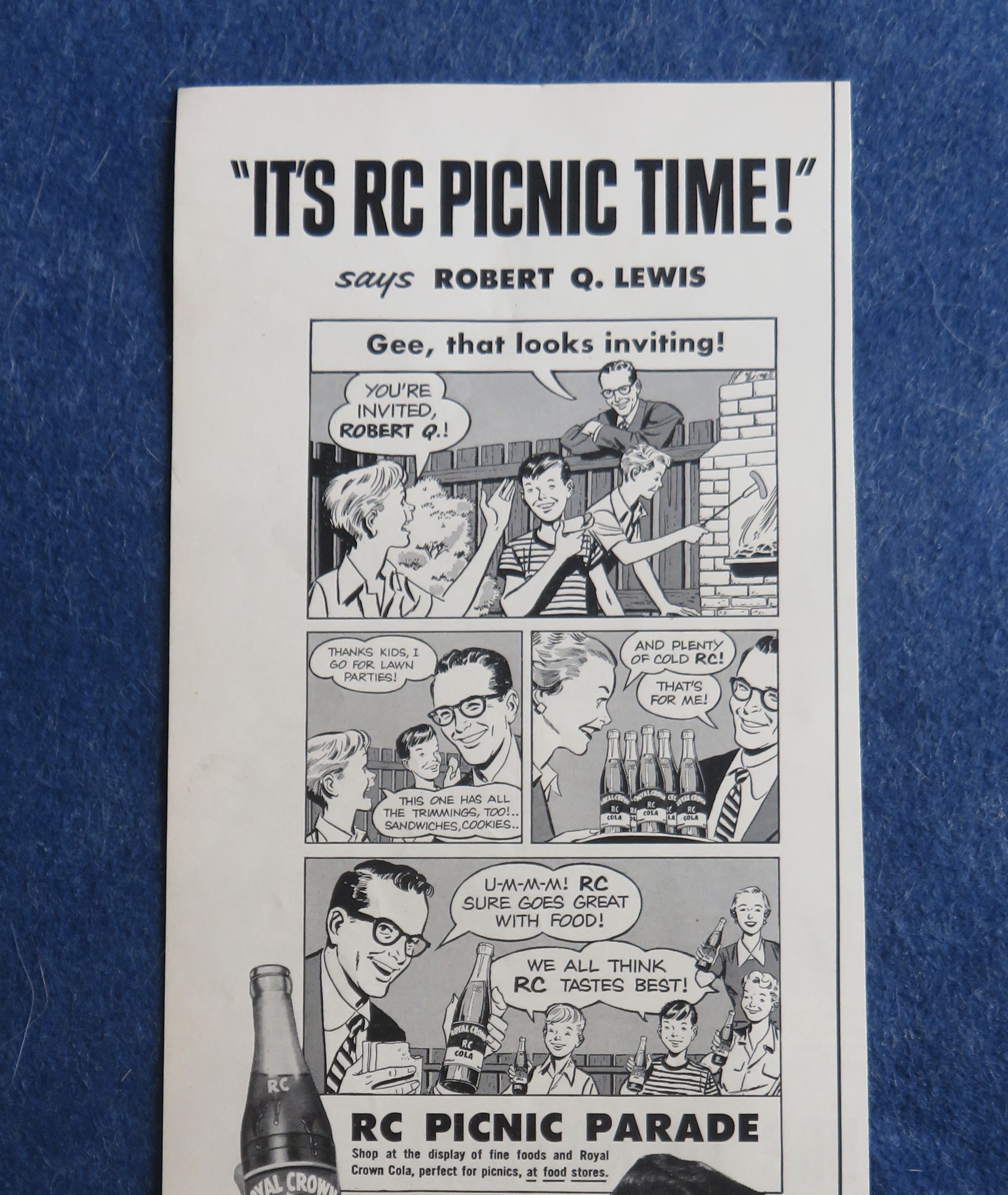 1954 Royal Crown Cola with Robert Q Lewis & Picnic Time