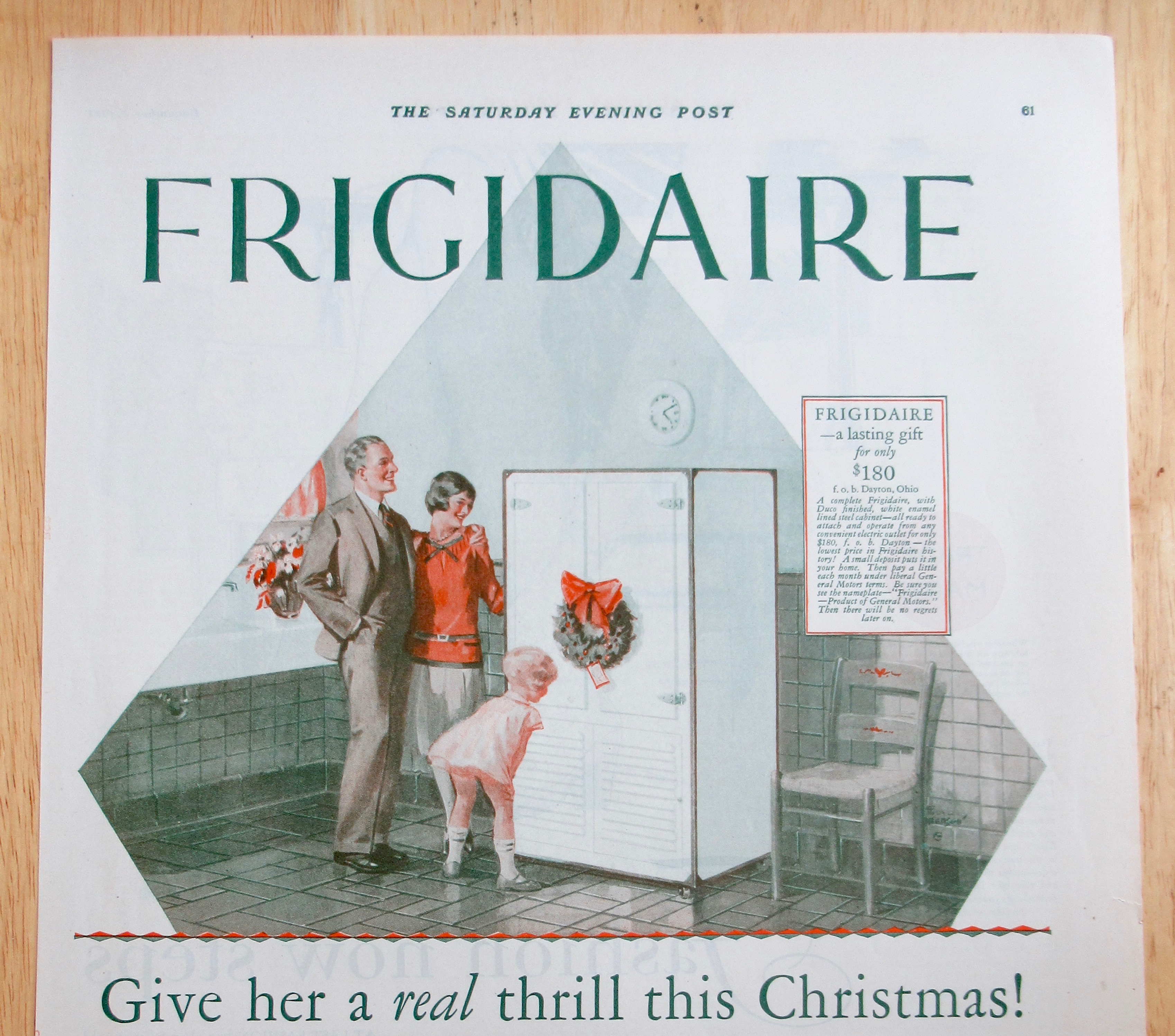 1927 Frigidaire Refrigerator w/Family Looking at Fridge