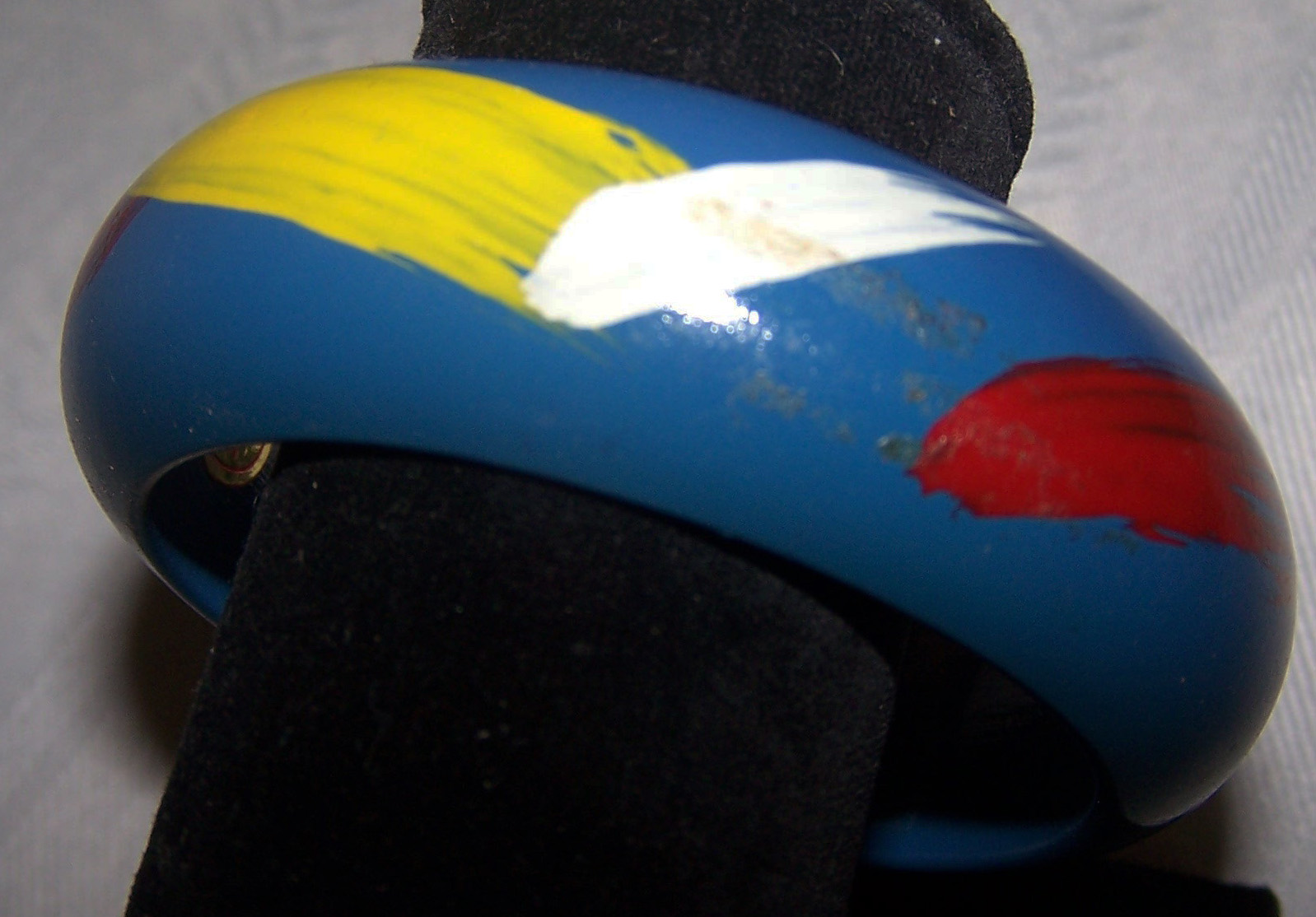 Blue W/Splashes Of Color Hard Plastic Bangle, Japan