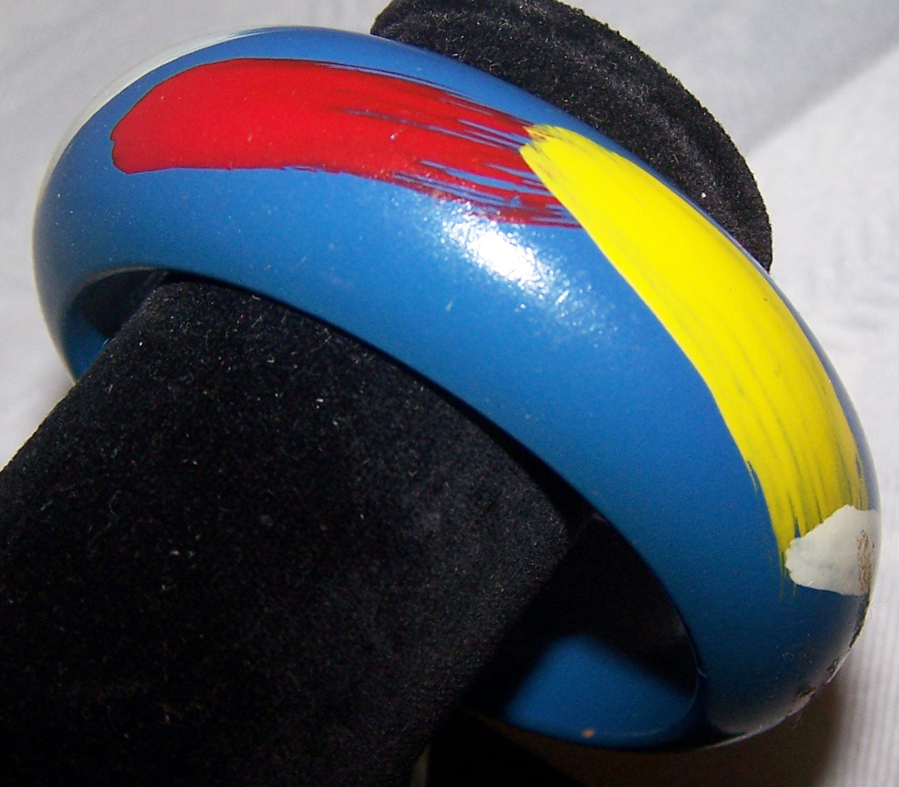Blue W/Splashes Of Color Hard Plastic Bangle, Japan