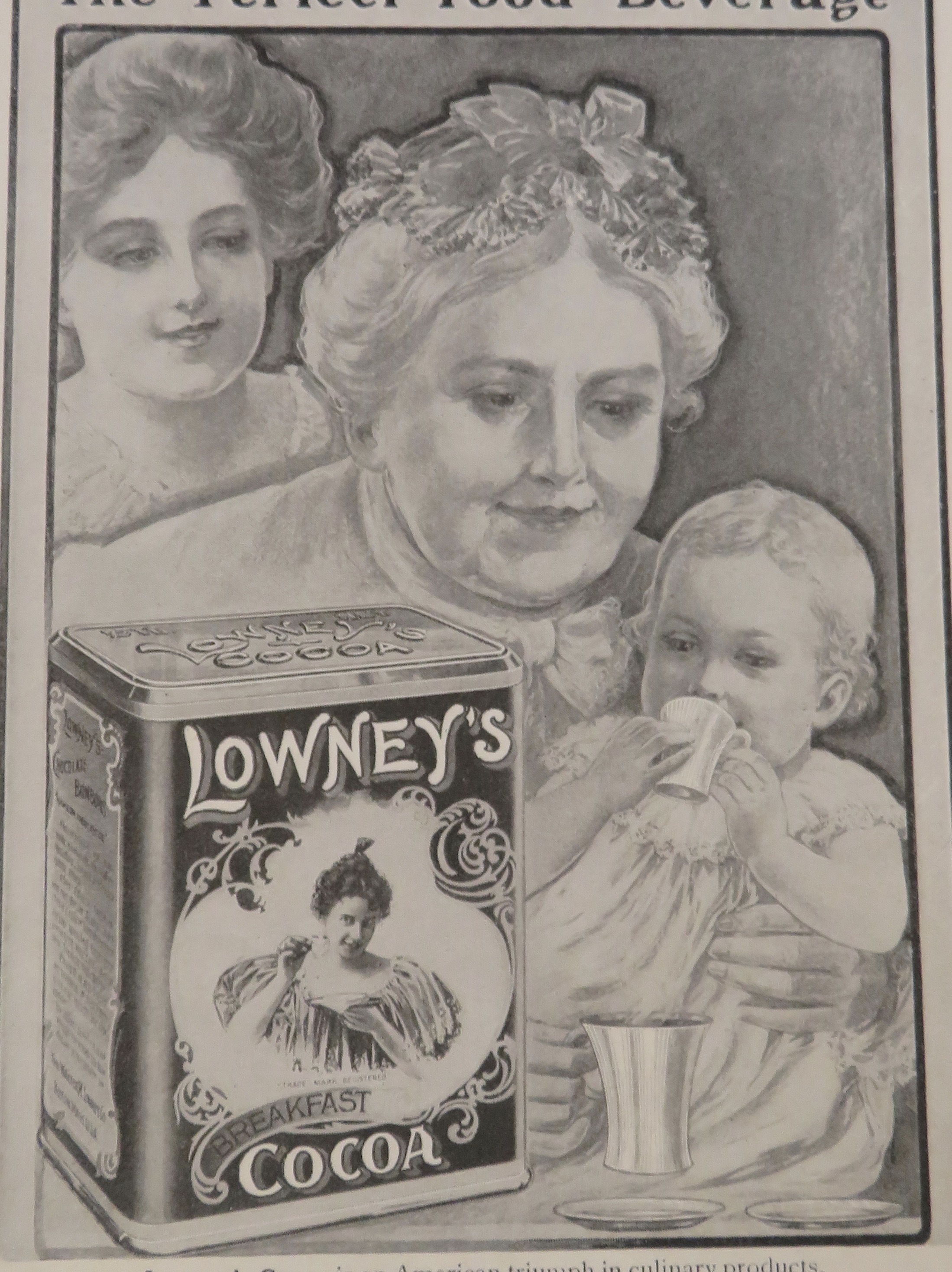 1906 Lowney's Cocoa with Little Child Drinking Cocoa
