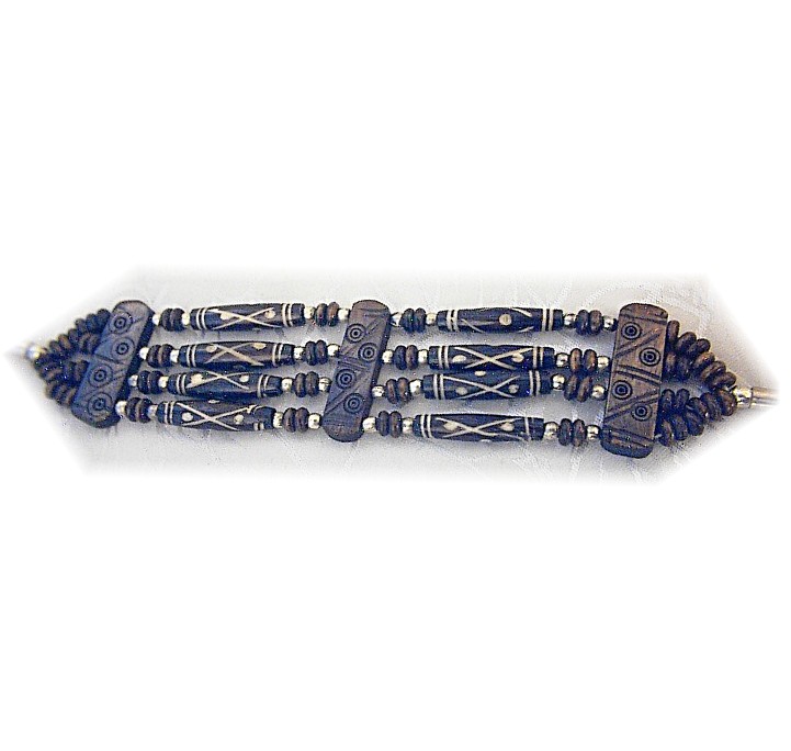Ethnic Bracelet with Inlaid Mother of Pearl