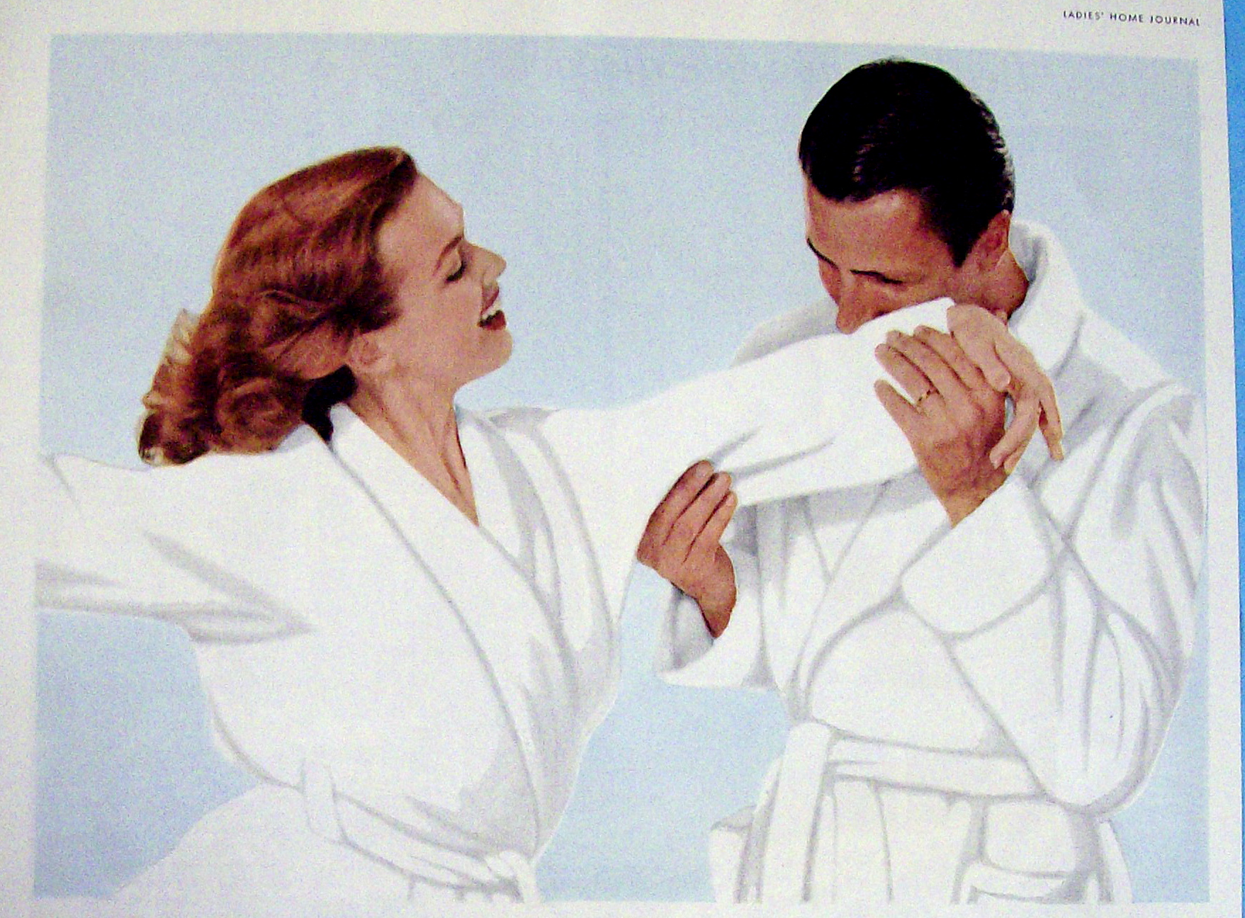 1957 Fab Detergent with Man Sniffing Woman's Robe