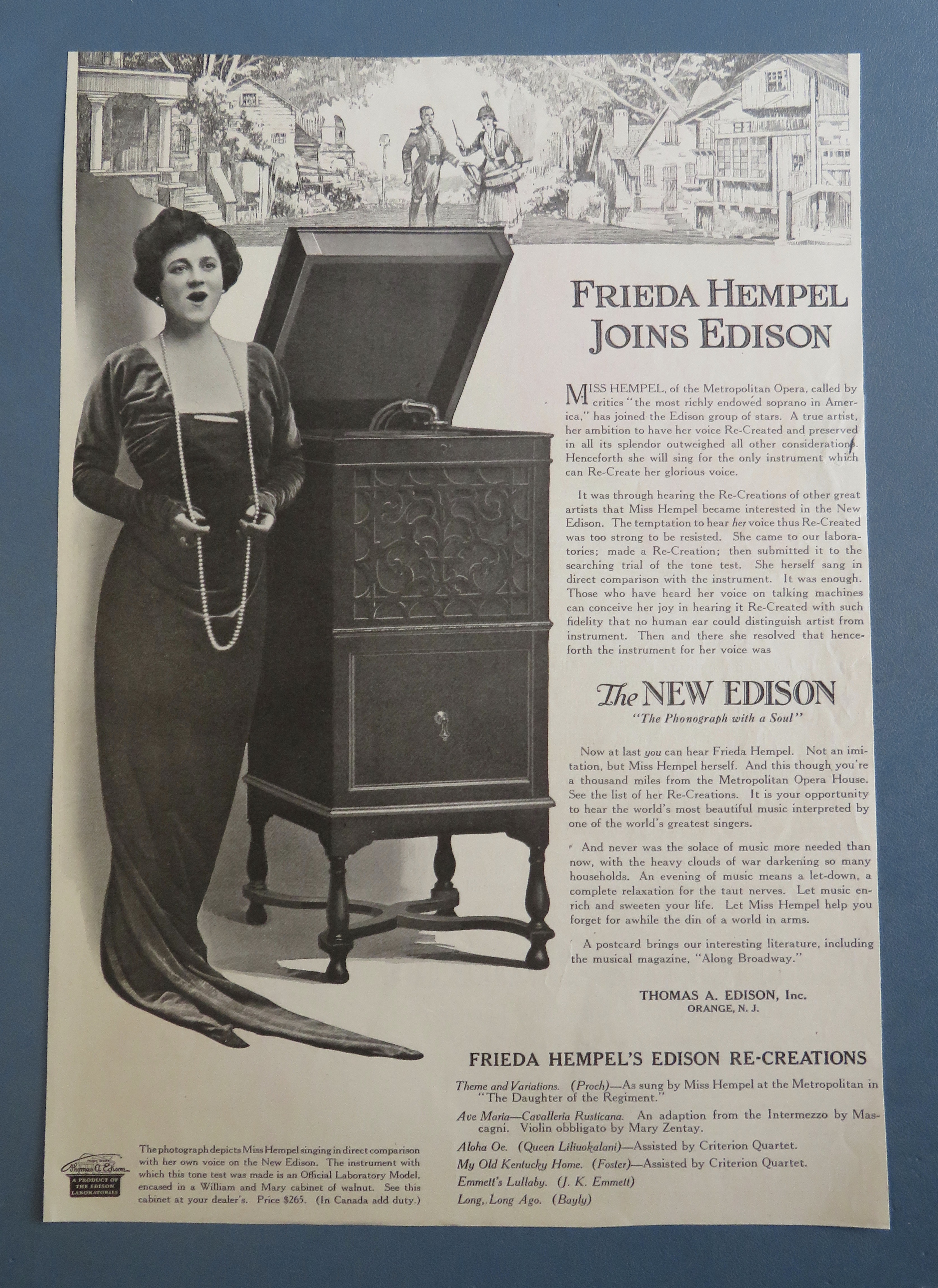 1920's New Edison with Frieda Hempel