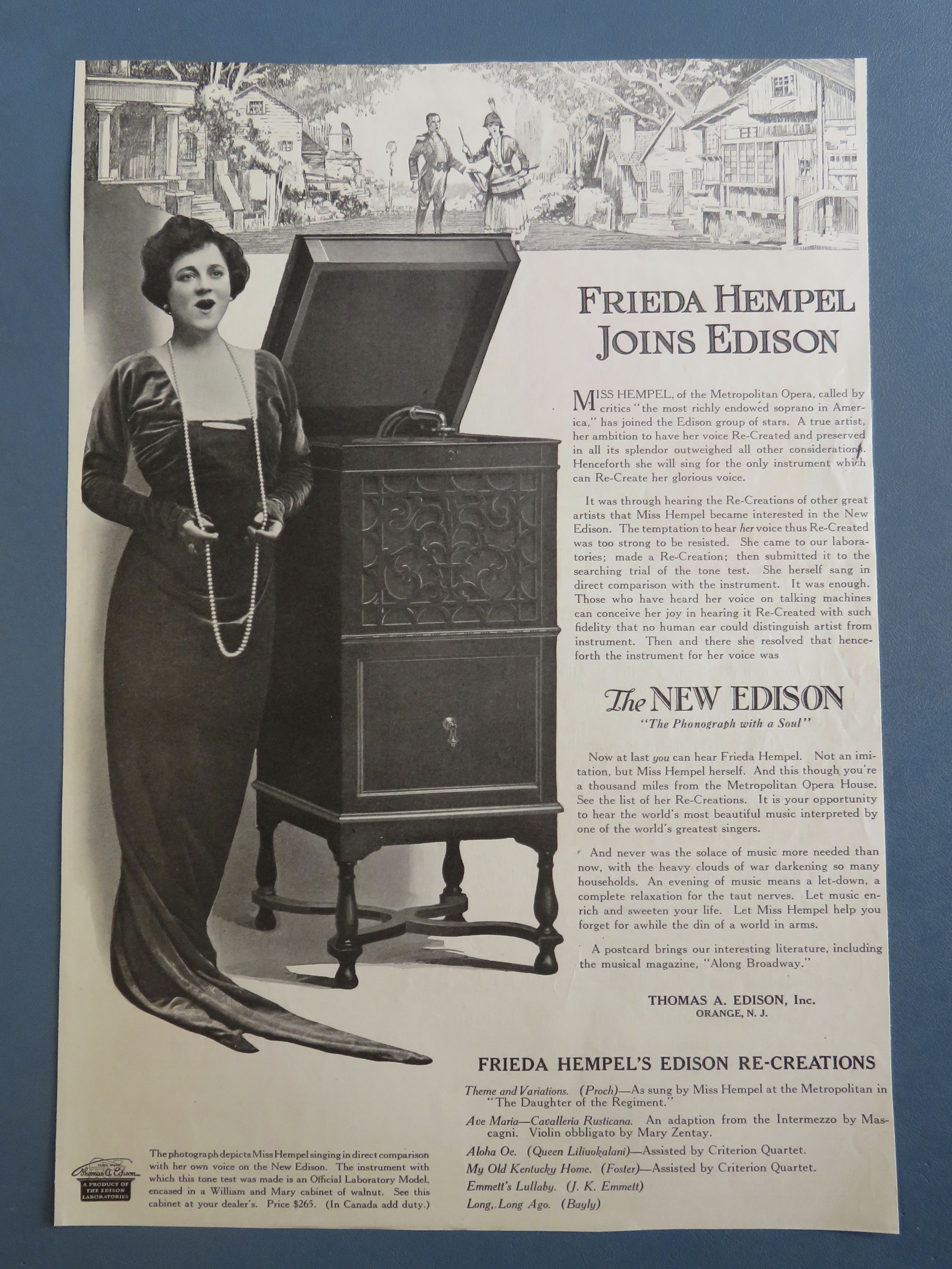 1920's New Edison with Frieda Hempel