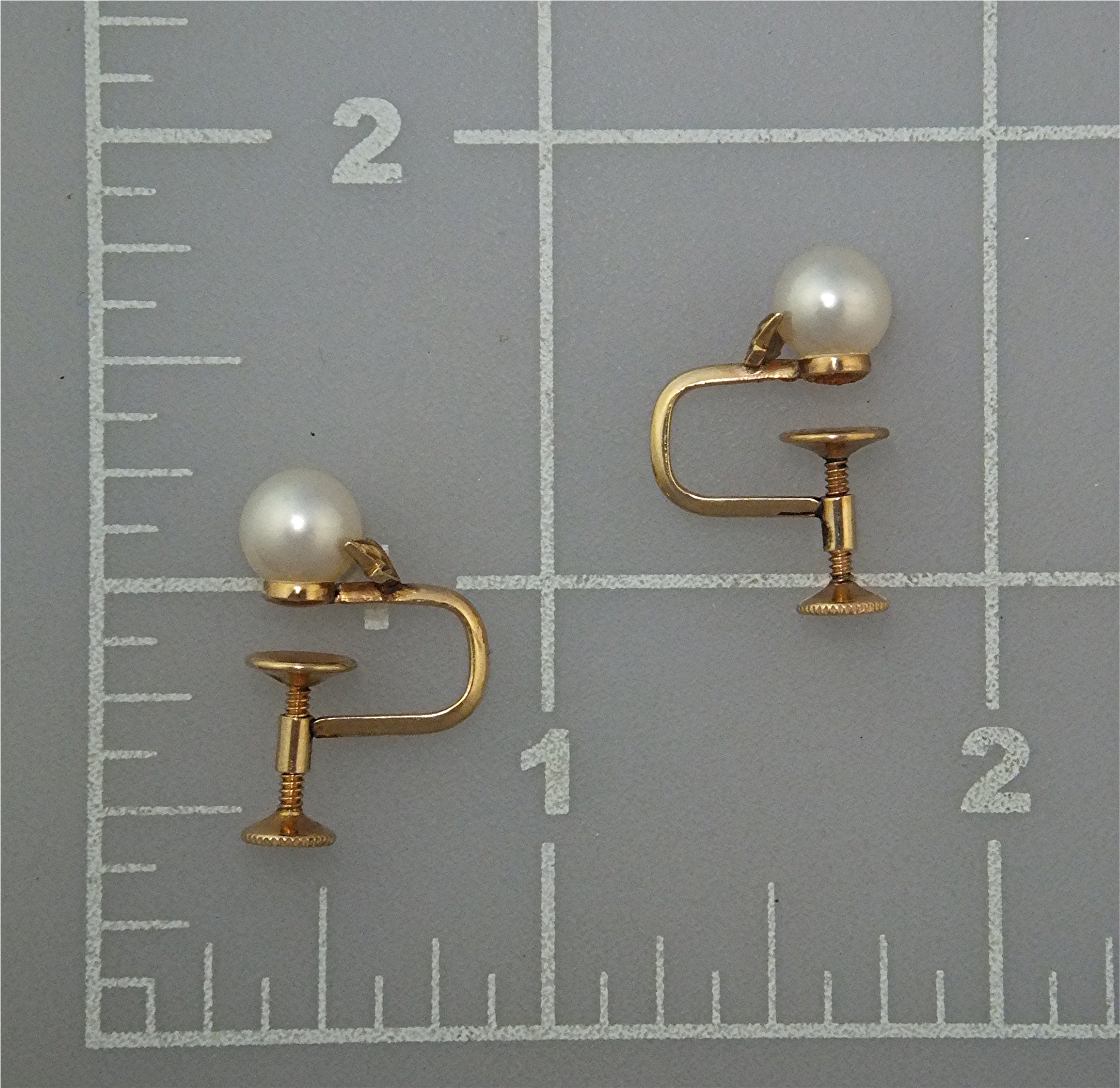 Earrings 14K Gold Pearls MIKIMOTO in  Original Box