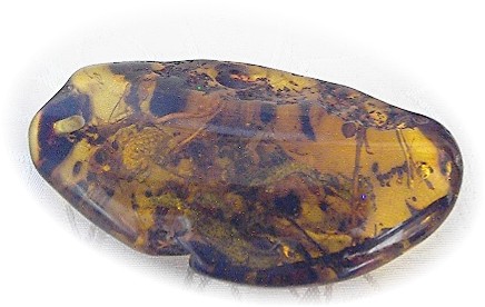 Baltic Amber Verdigree and Bugs Pendant
