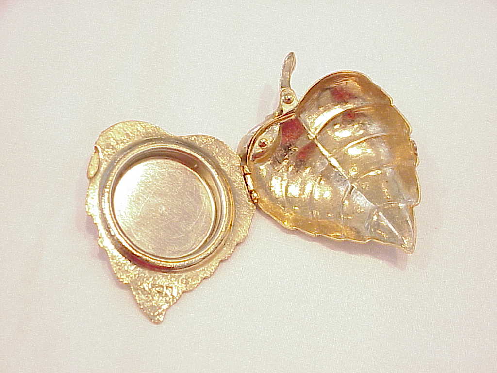 2 Vintage Avon Perfume Brooch - Flower And Leaf