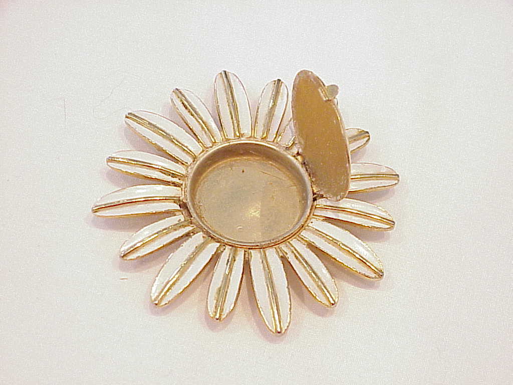 2 Vintage Avon Perfume Brooch - Flower And Leaf