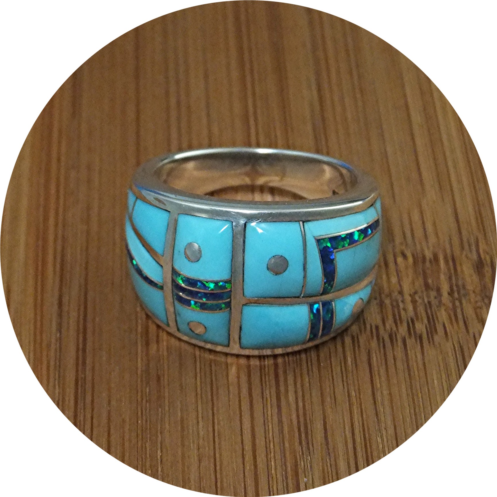 Ring Turquoise Opal Sterling Silver G.L.