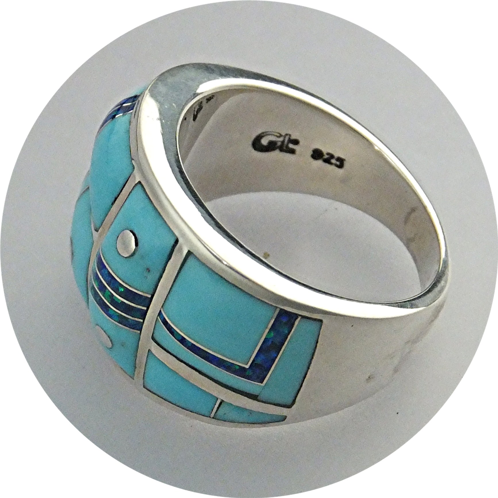 Ring Turquoise Opal Sterling Silver G.L.