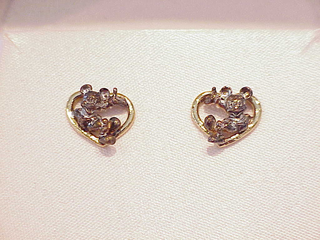 Disney Sterling Silver Mickey Mouse Pierced Earrings