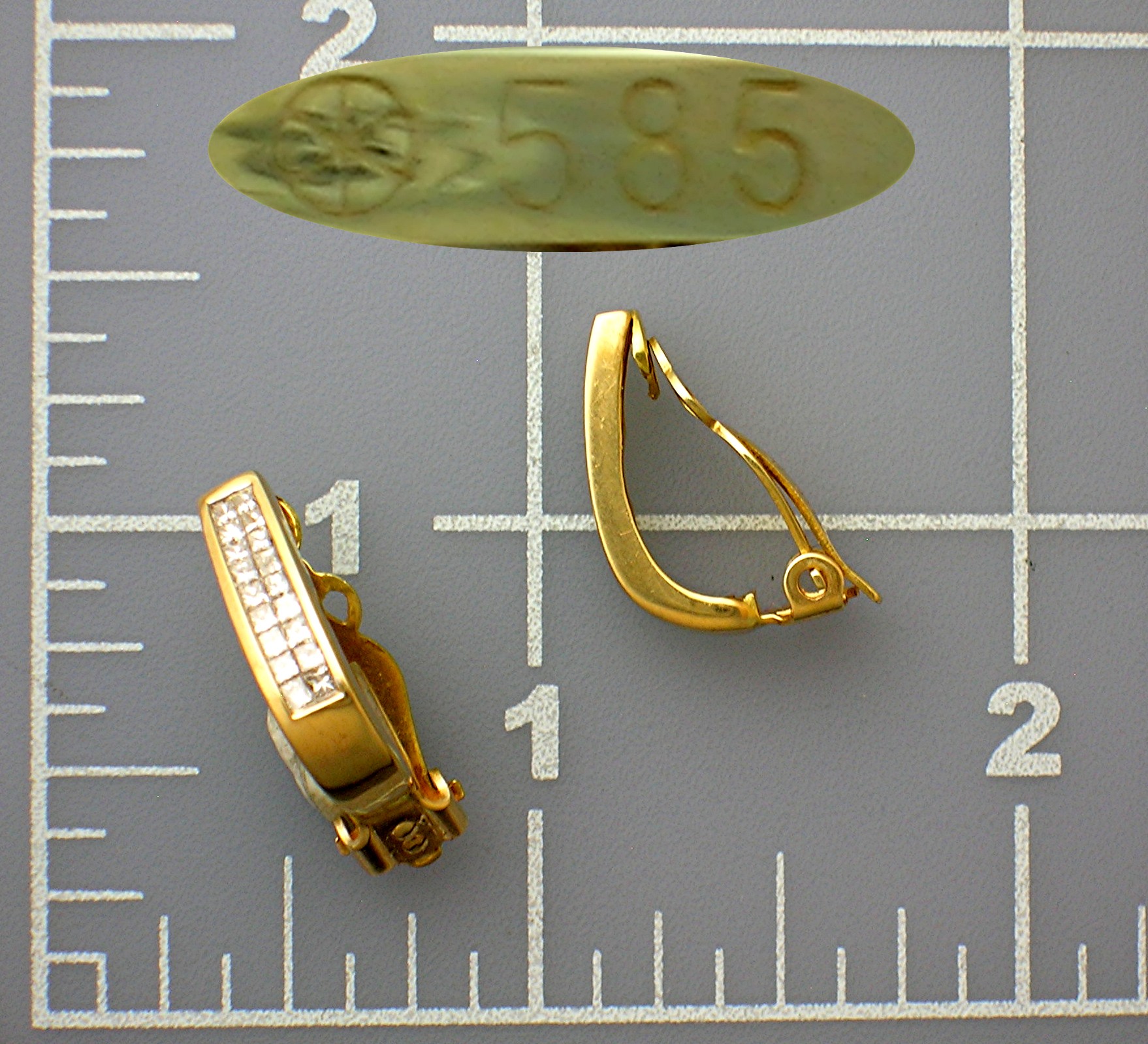 Earrings Diamond 14K Yellow Gold Clip