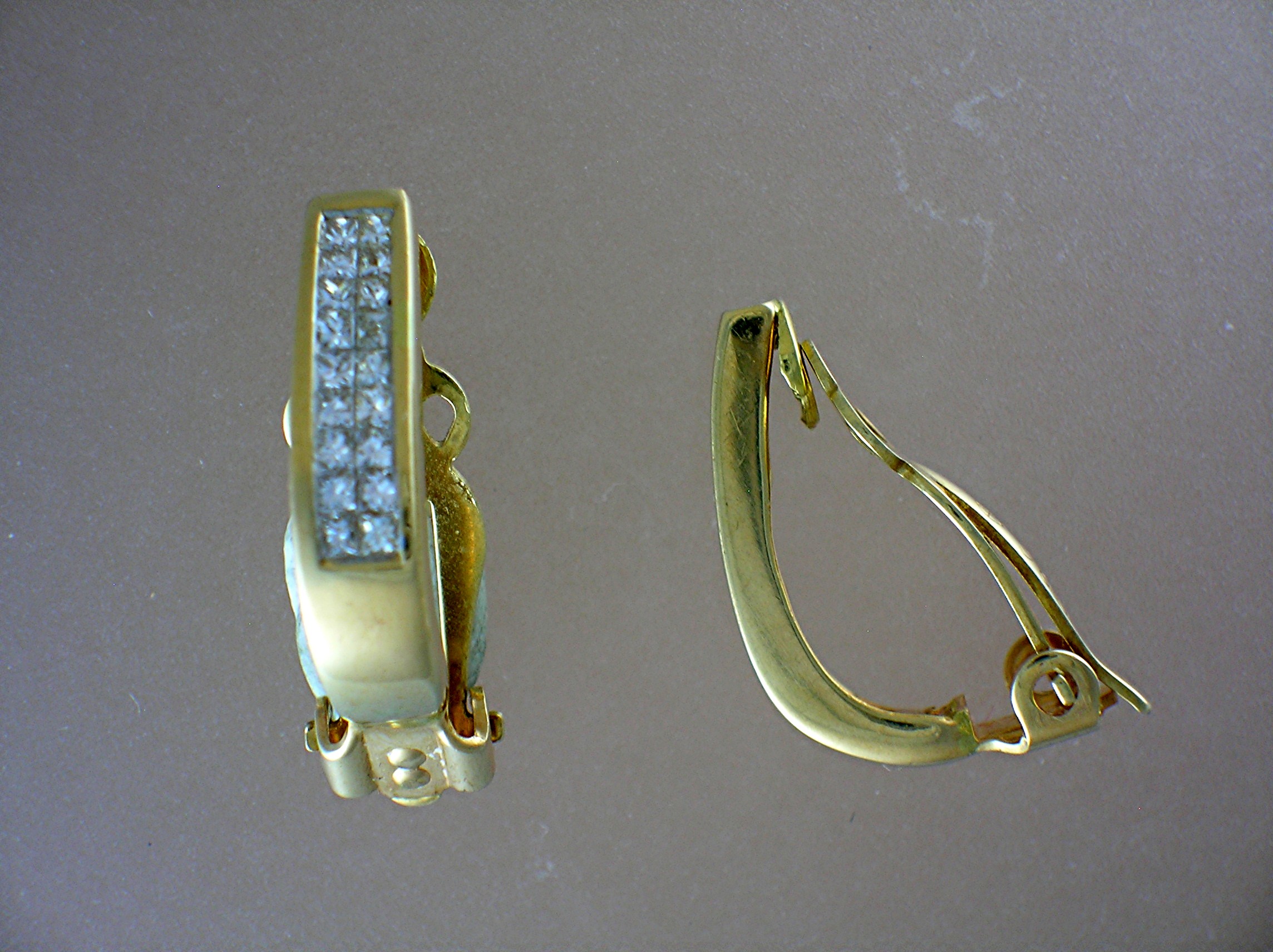 Earrings Diamond 14K Yellow Gold Clip