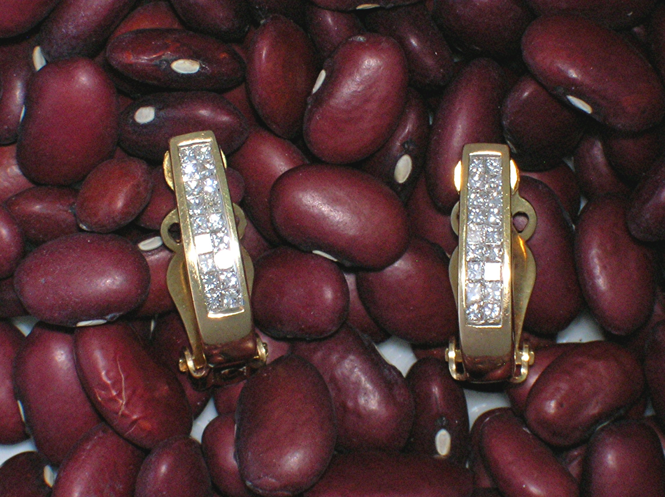 Earrings Diamond 14K Yellow Gold Clip