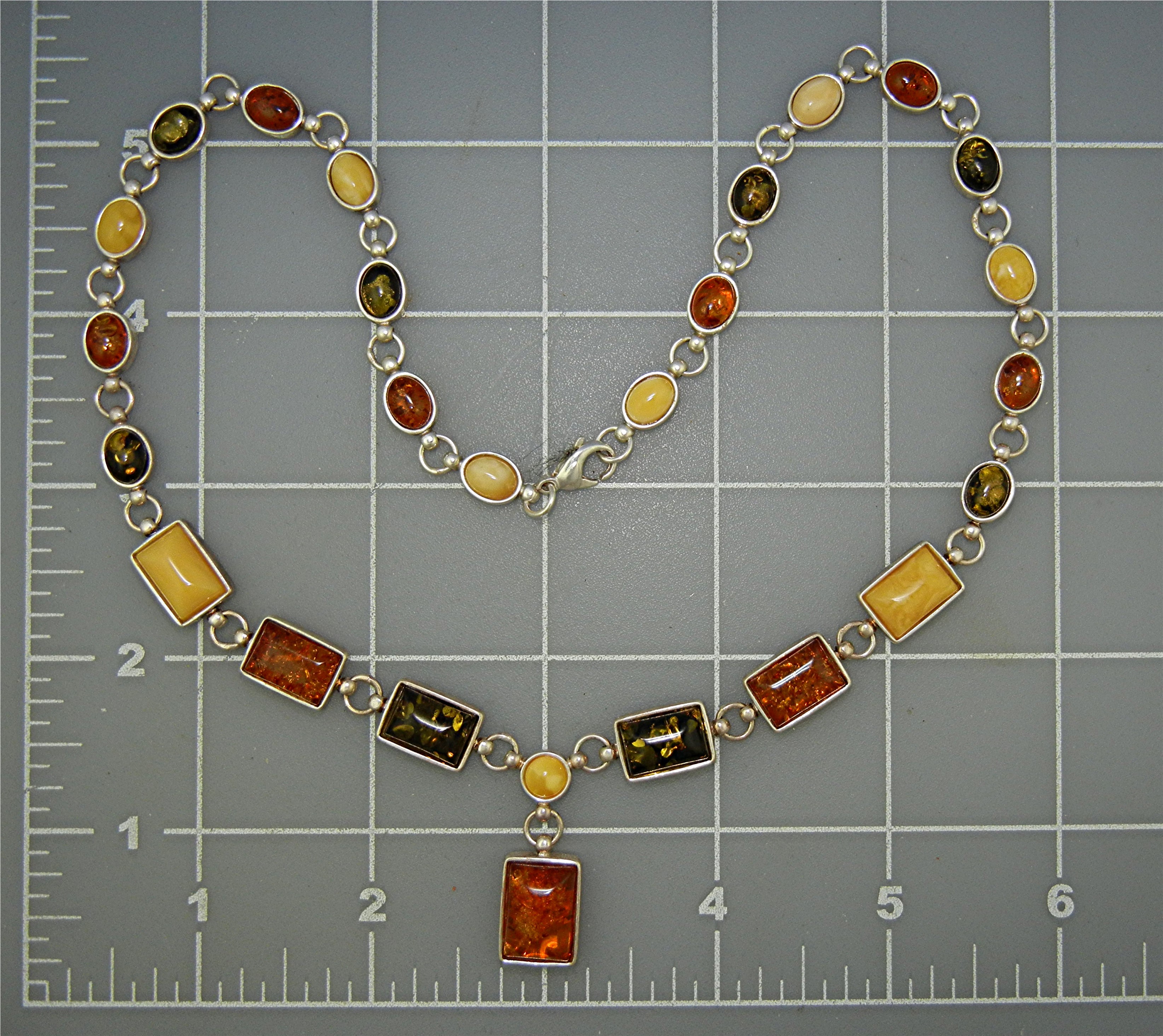 Baltic Amber Gold Green Butterscotch Sterling Silver Ne