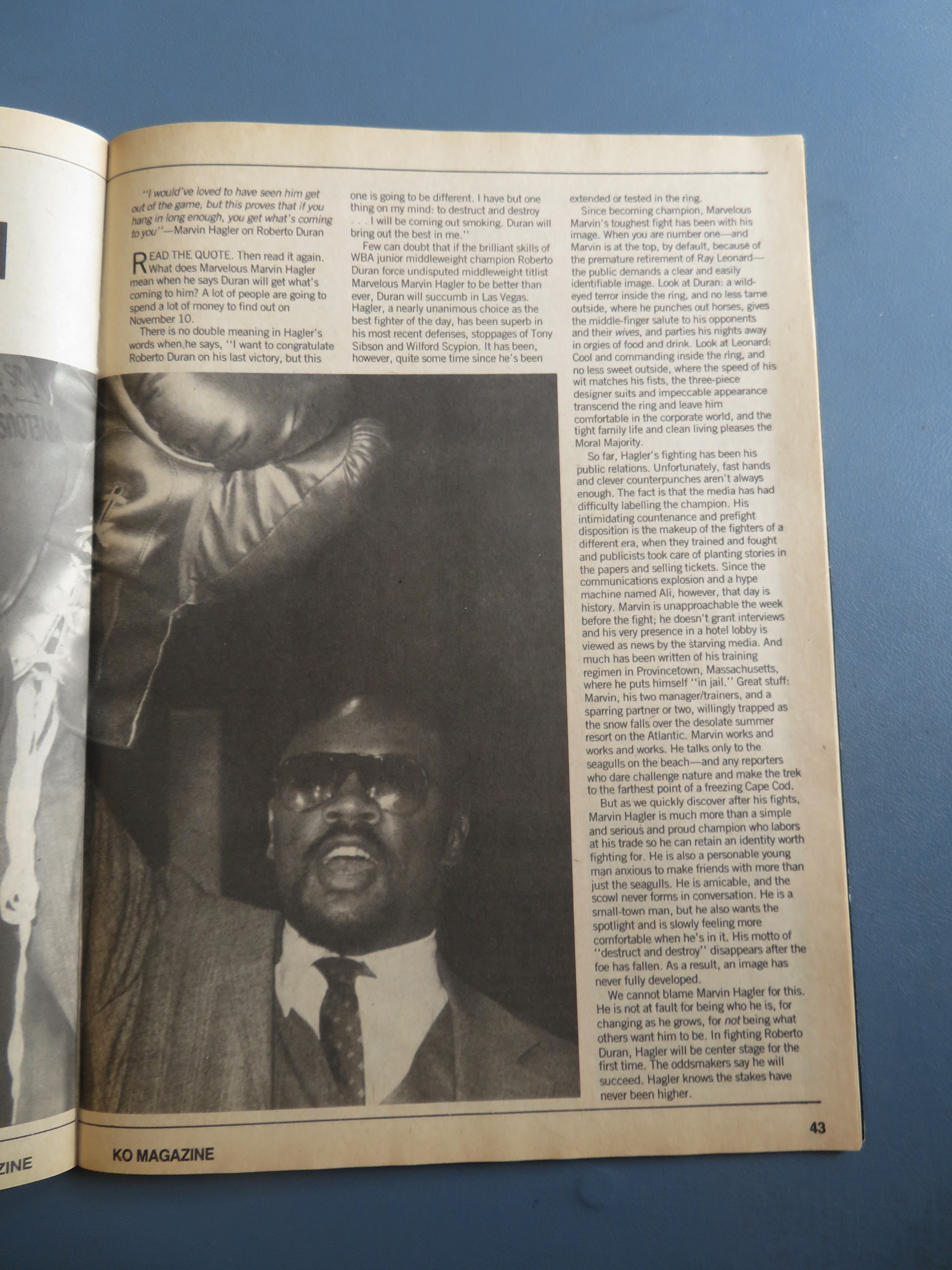 KO (Knock Out) Magazine December 1983 Hagler - Duran