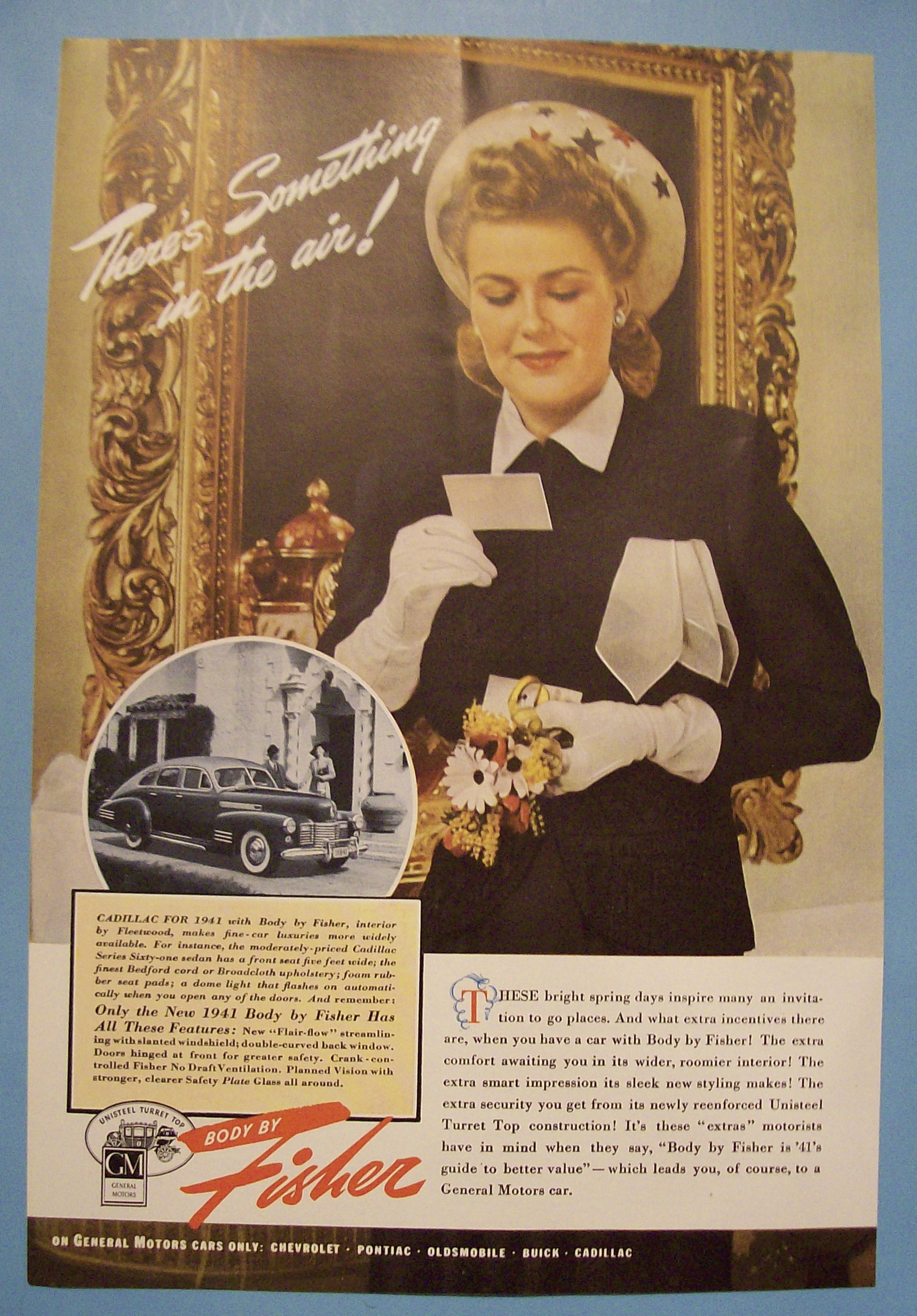 1941 Body By Fisher with Woman Looking at Business Card