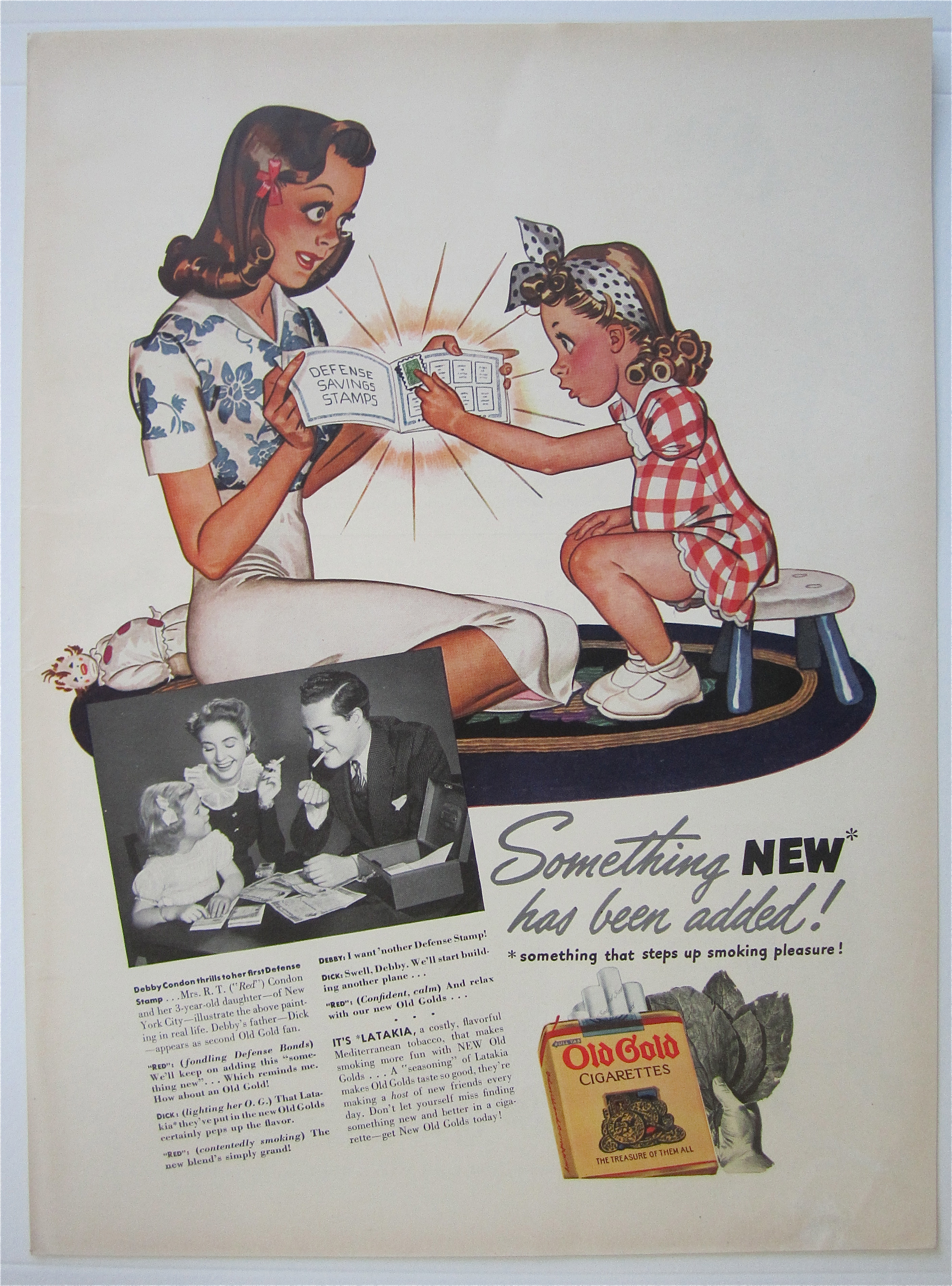 1942 Old Gold Cigarettes with Little Girl & Woman