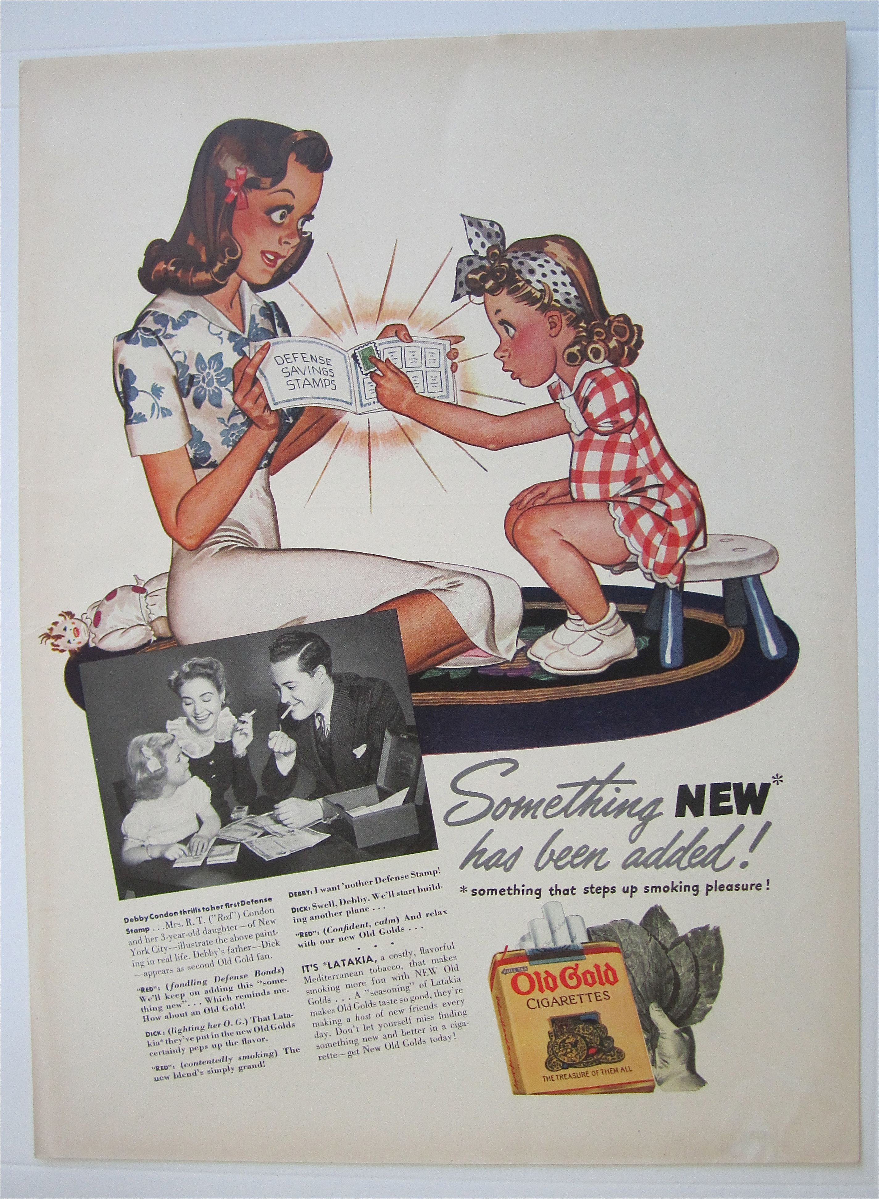 1942 Old Gold Cigarettes with Little Girl & Woman