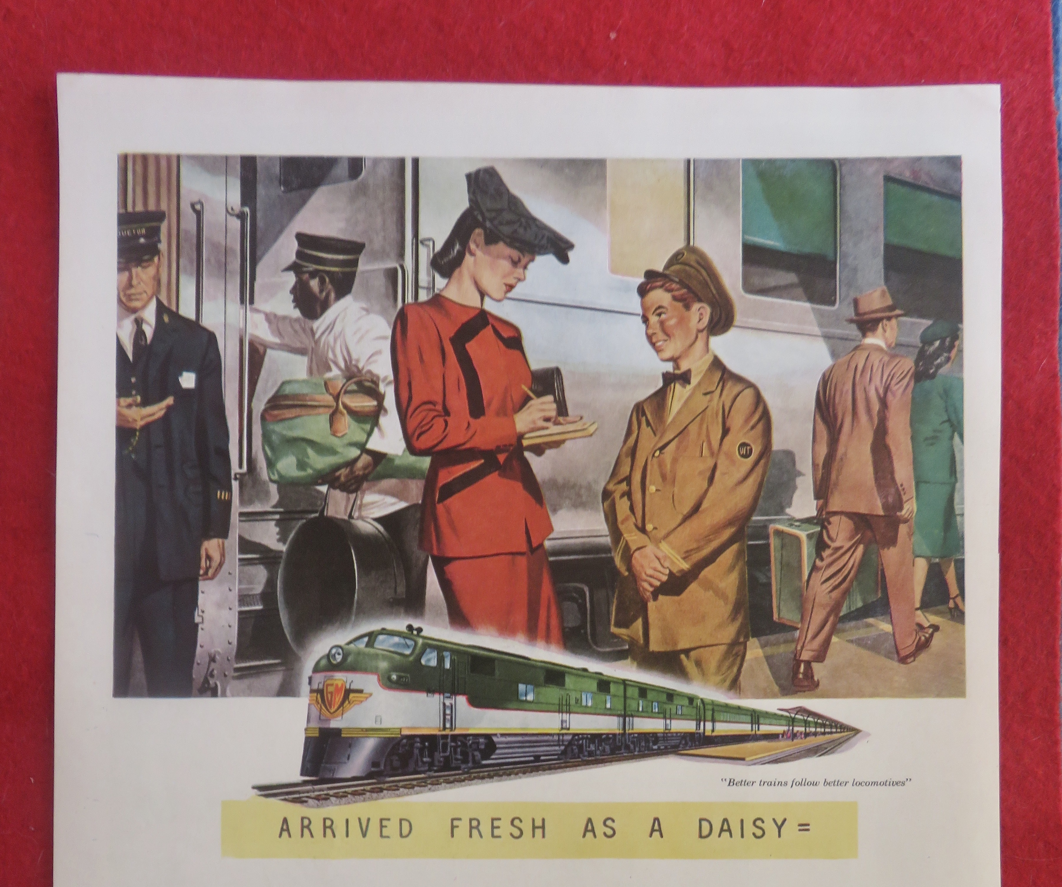 1950's General Motors Locomotives with Woman & Boy