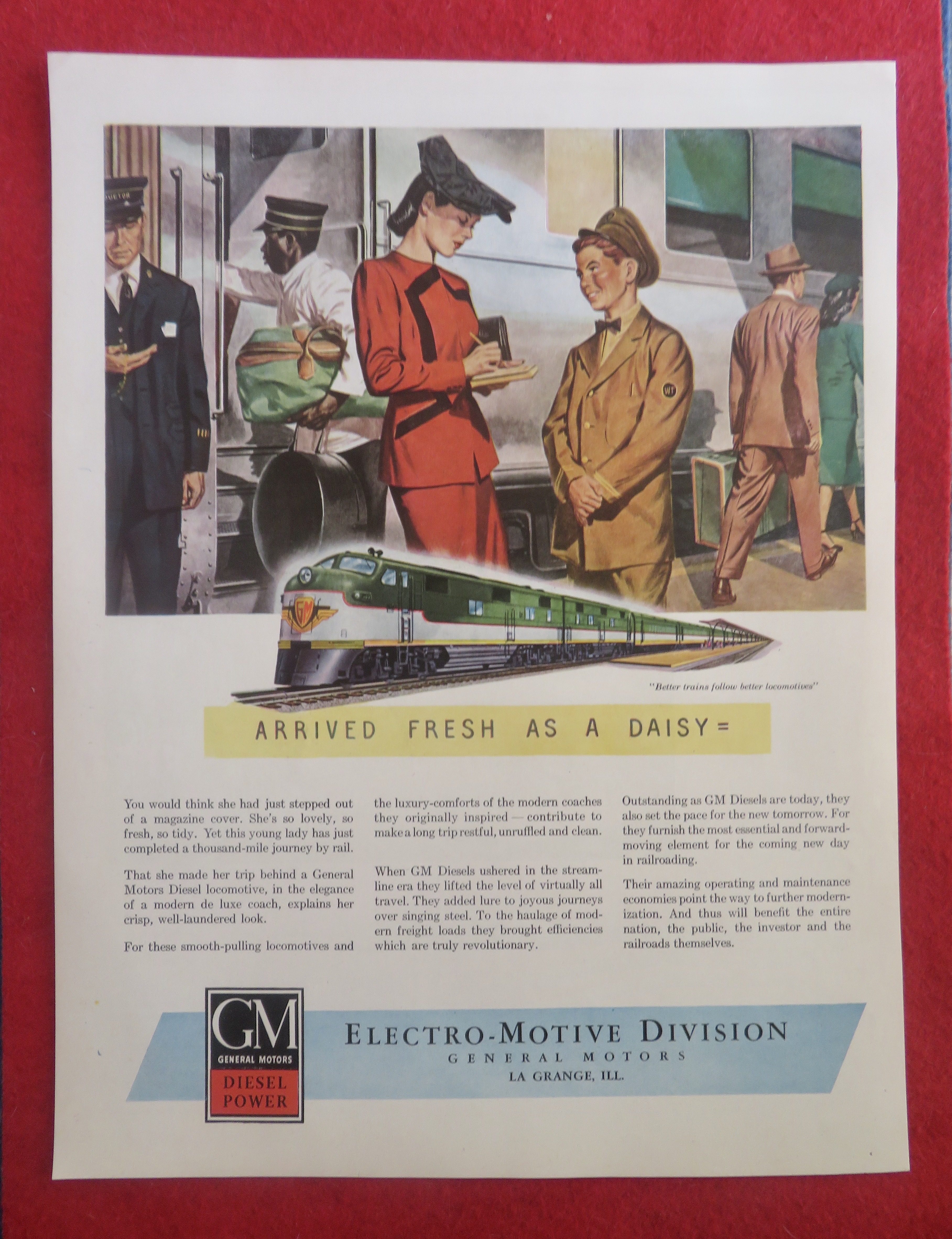 1950's General Motors Locomotives with Woman & Boy